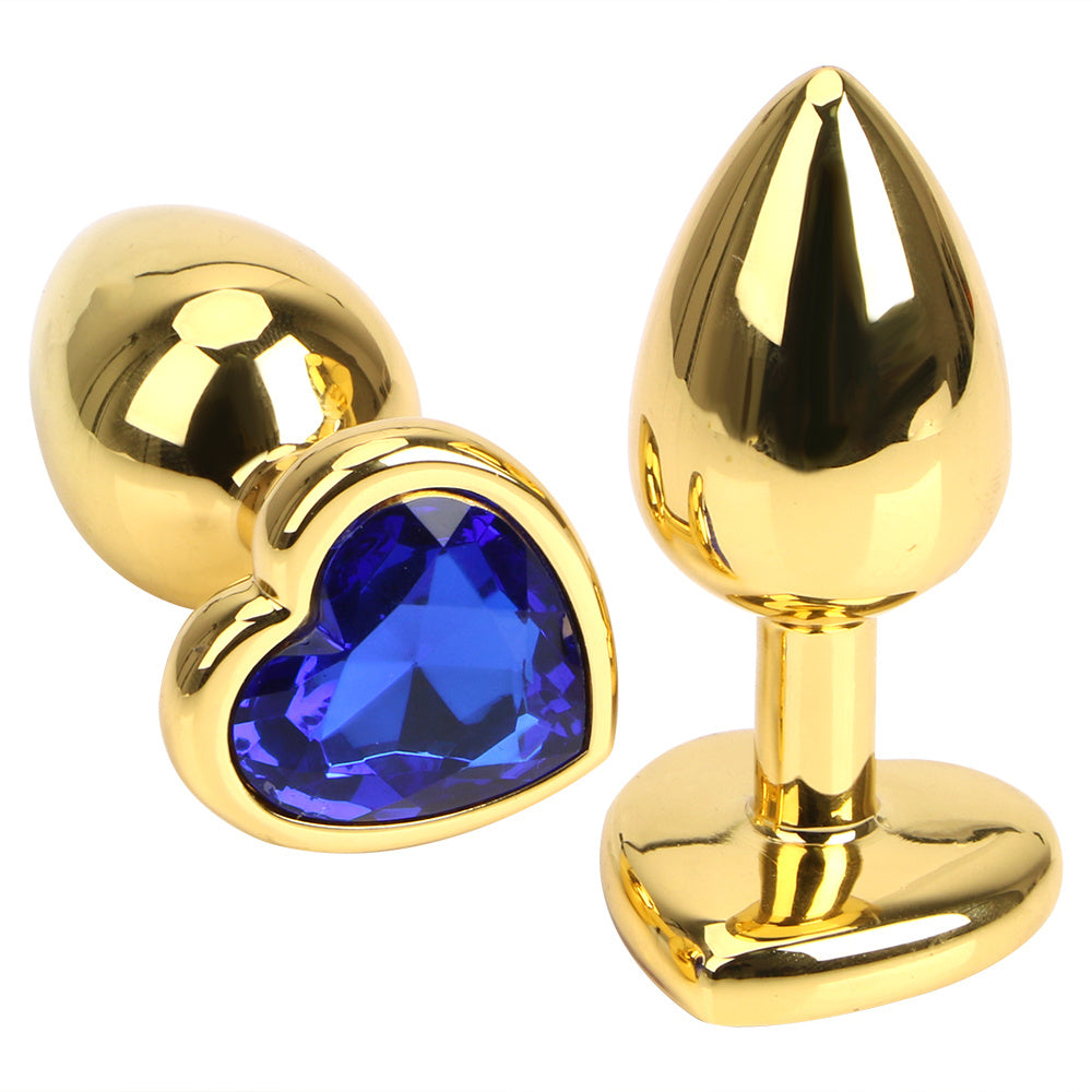 Gold Alloy Love Heart Butt Plug - Fashionable Minimalist Design