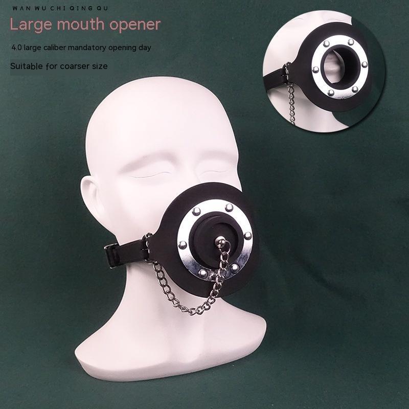 Large Diameter Silicone Mouth Gag with Discharge Spout – BDSM Deep Throat Training Device