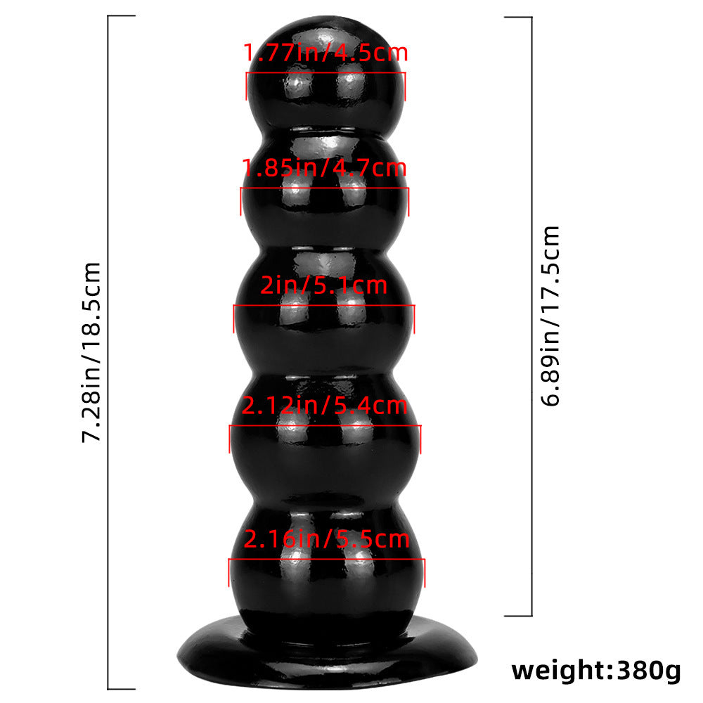 Oversized Tower Sucker Soft Pull Beads Butt Plug – Thick Black PVC Anal Toy