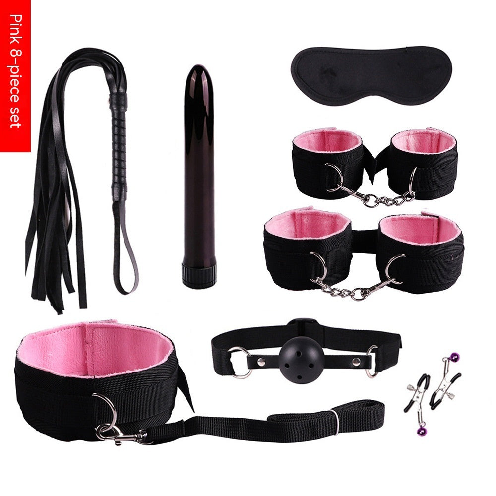 Plush Bondage Nylon Leather Suit Set | Ultimate 11-Piece BDSM Kit