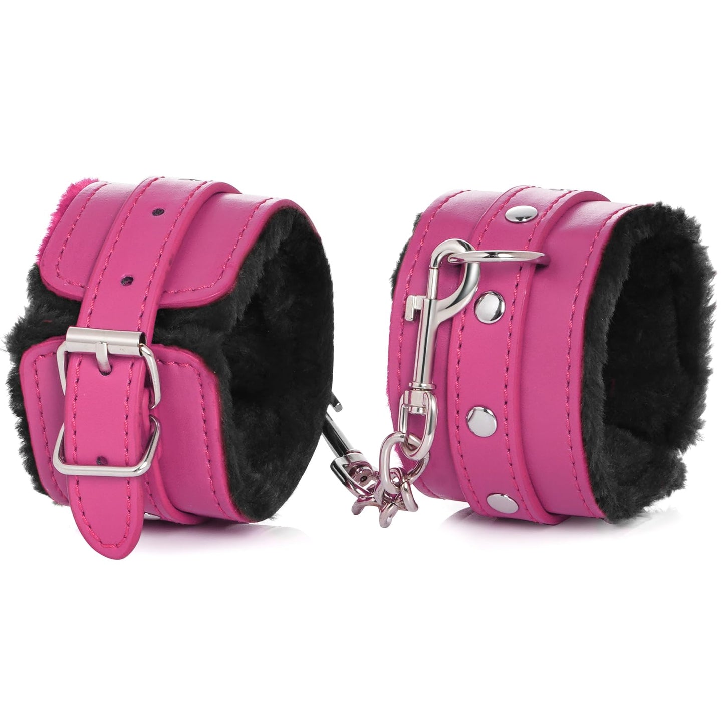 Adjustable Handcuffs Ankle Bracelets SM Adult Plush PU Leather Bondage Fetish Handcuffs Kit Cuff Restraint Set Sex Toy, Rbenxia Handcuff Restraints Adult Sex Toys Black
