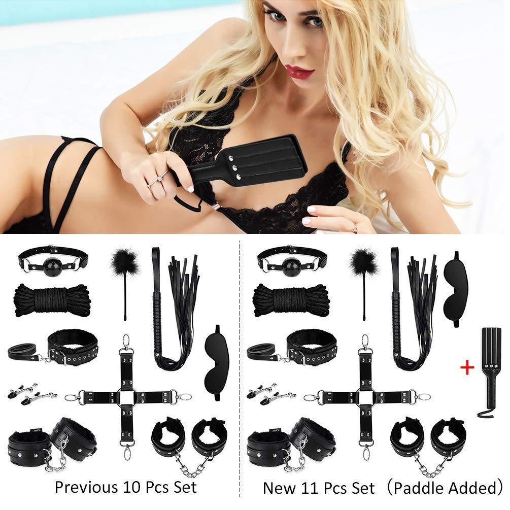 UTIMI Bondage for Sex 11 Pcs BDSM Leather Bondage Sets Restraint Kits for Women and Couples