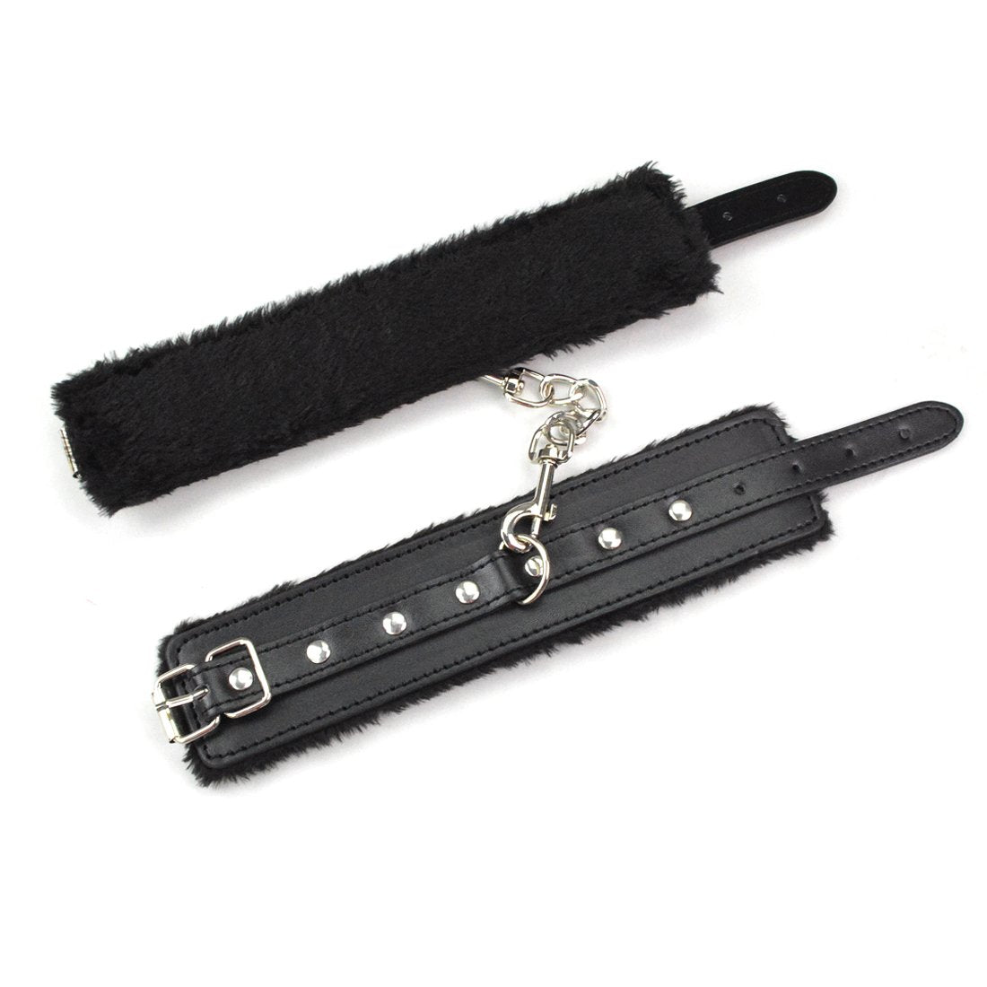 Adjustable Handcuffs Ankle Bracelets SM Adult Plush PU Leather Bondage Fetish Handcuffs Kit Cuff Restraint Set Sex Toy, Rbenxia Handcuff Restraints Adult Sex Toys Black