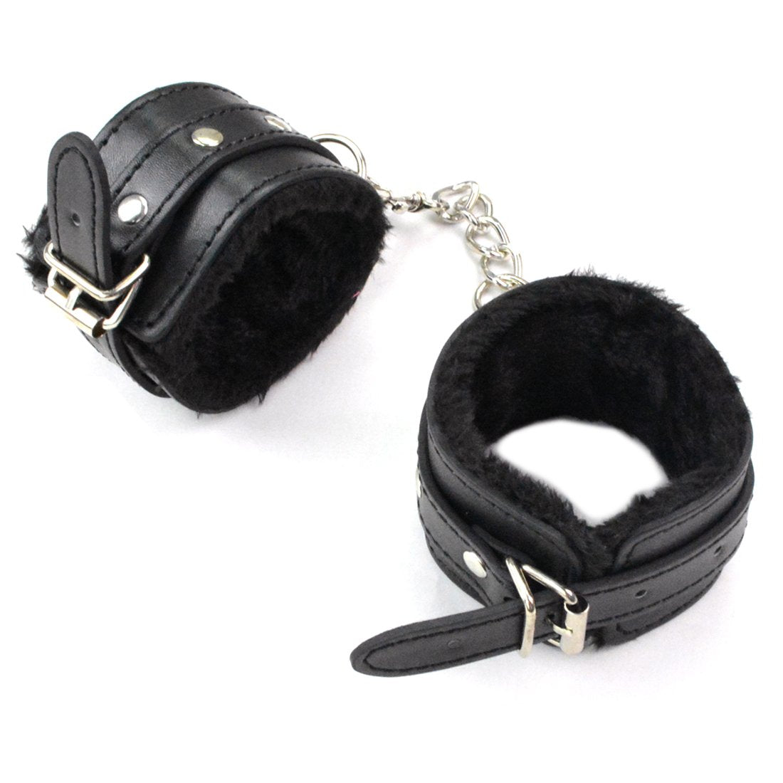 Adjustable Handcuffs Ankle Bracelets SM Adult Plush PU Leather Bondage Fetish Handcuffs Kit Cuff Restraint Set Sex Toy, Rbenxia Handcuff Restraints Adult Sex Toys Black