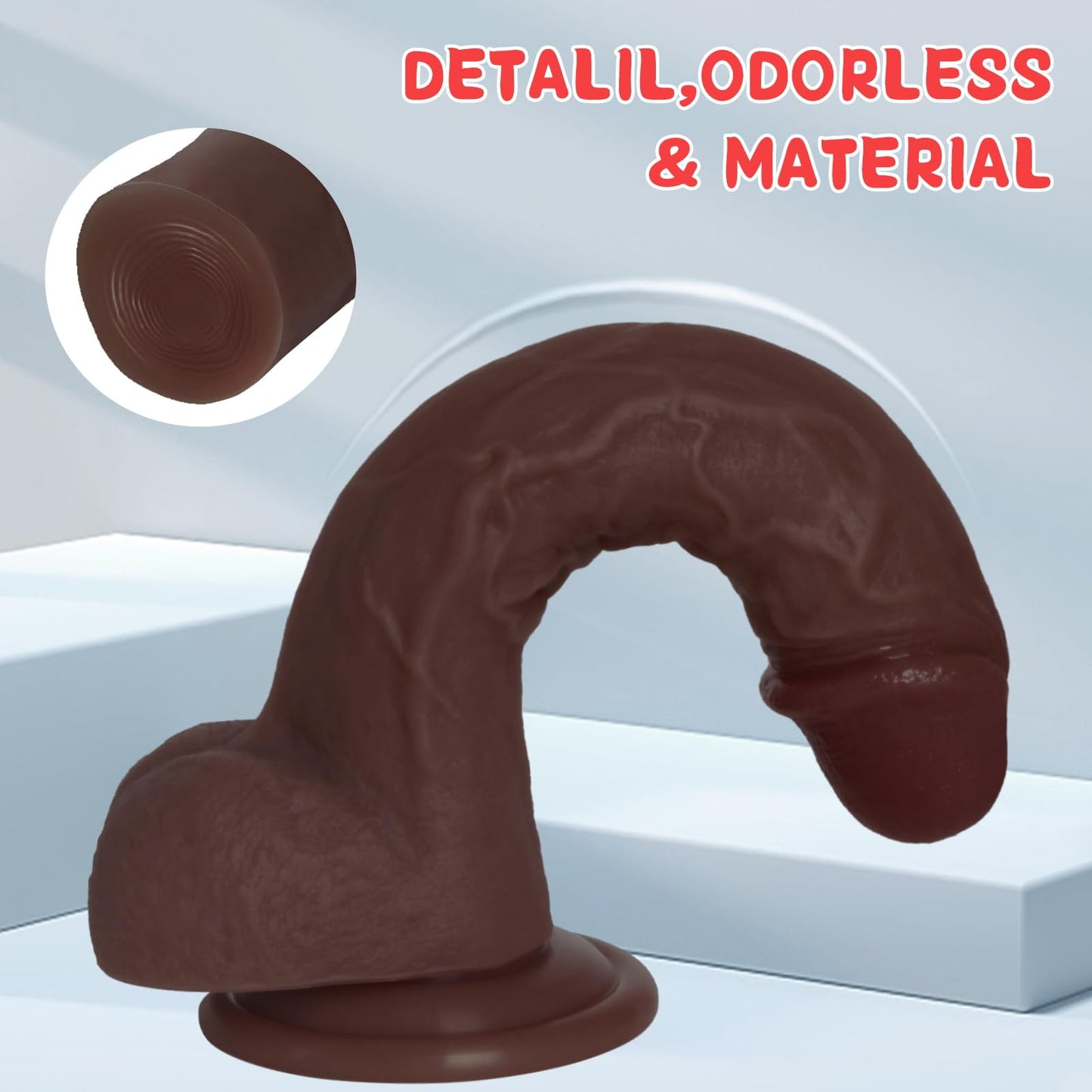 Sex Toys Dildo 7.8 Inch Realistic Silicone Dildo, Safety Material for Clitoral Vagina and Anal Stimulation with Strong Suction Cups, Sex Adult Toys for Women and Couple