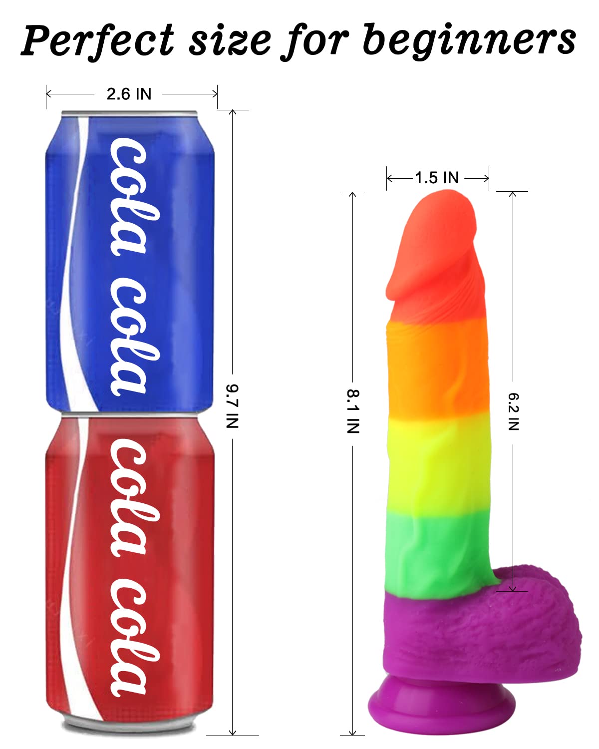 Realistic Dildo for Beginners Lifelike Huge Silicone Dildo, with Strong Suction Cup for Hands-Free Play, Realistic Penis for G-Spot Stimulation Dildos Anal Sex Toys for Women and Couple 7.7 "