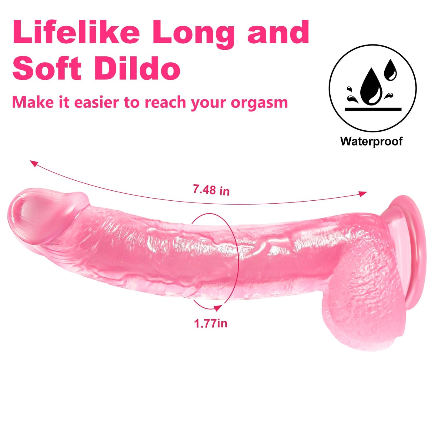 9.25 Inch Realistic Dildo Adult Sex Toys for Women, G Spot Anal Stimulator with Strong Suction Cup for Hands-Free Play, Body-Safe Material Curved Shaft and Balls Lifelike Flexible (Brown)
