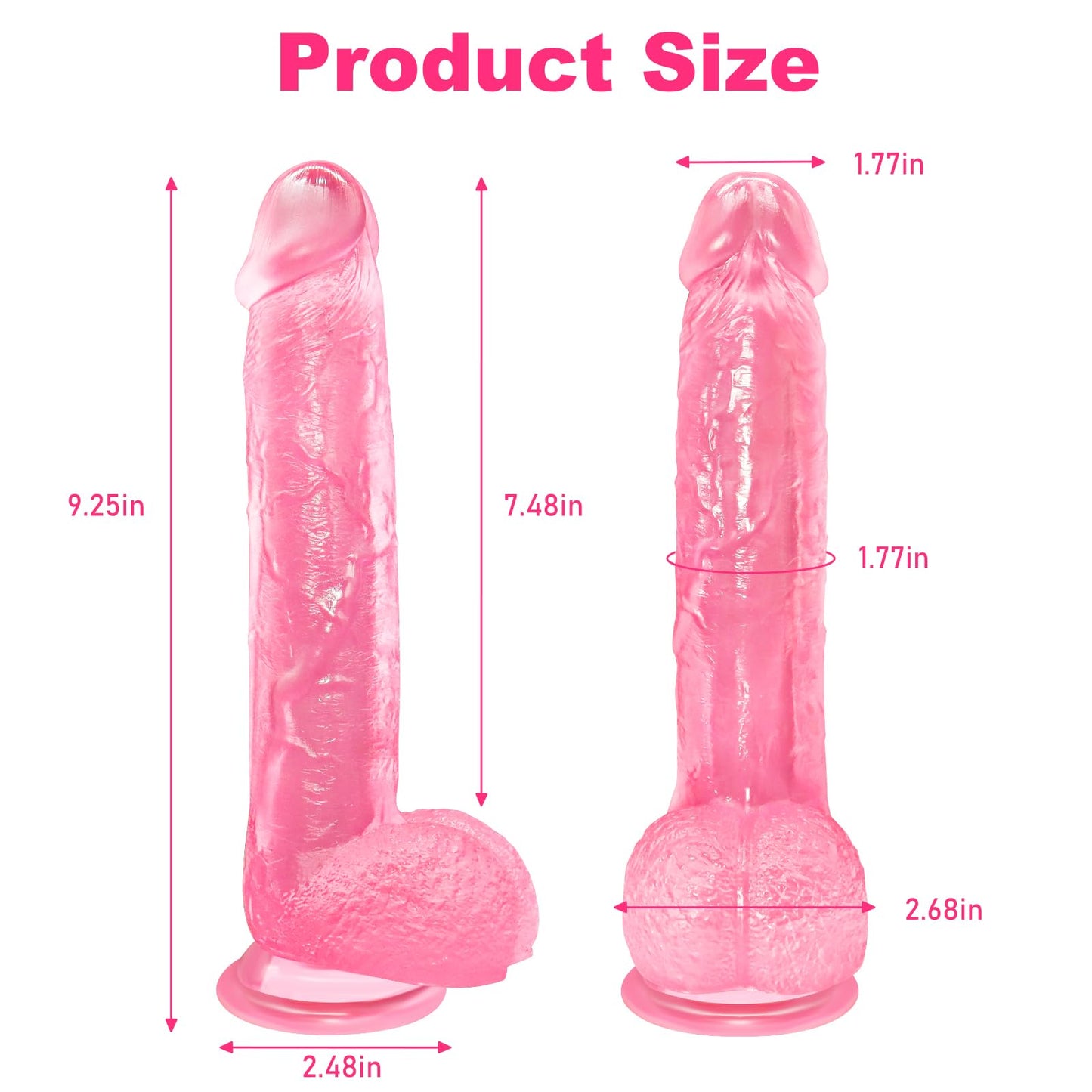 9.25 Inch Realistic Dildo Adult Sex Toys for Women, G Spot Anal Stimulator with Strong Suction Cup for Hands-Free Play, Body-Safe Material Curved Shaft and Balls Lifelike Flexible (Brown)