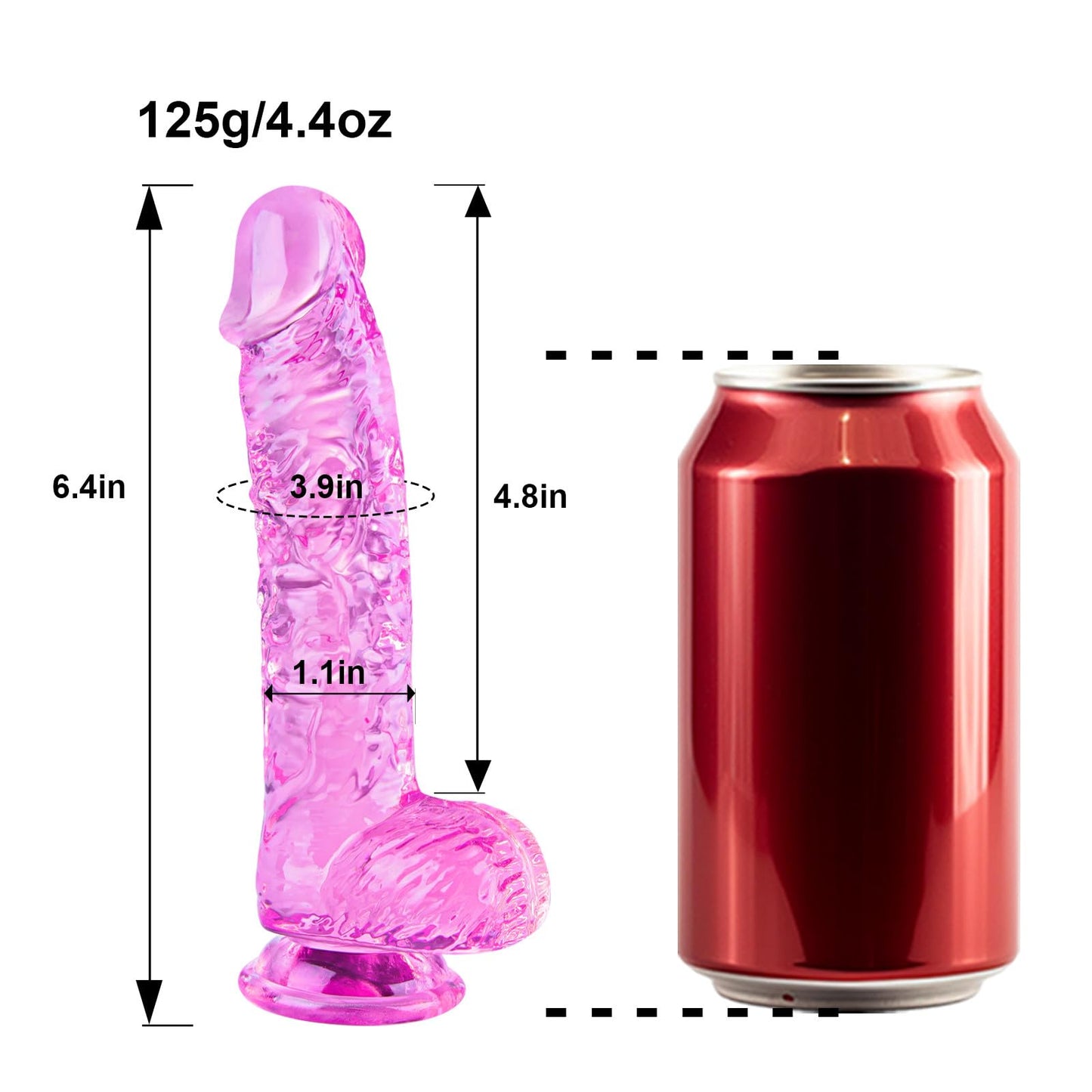 Small Realistic Clear 6 inch Cute Dildo,Adult Sex Toy with Suction Cup Dildo, Suitable for Beginner Women/Men/Gay with Thin and Slim Poke, can be Use for G-spot and Anal