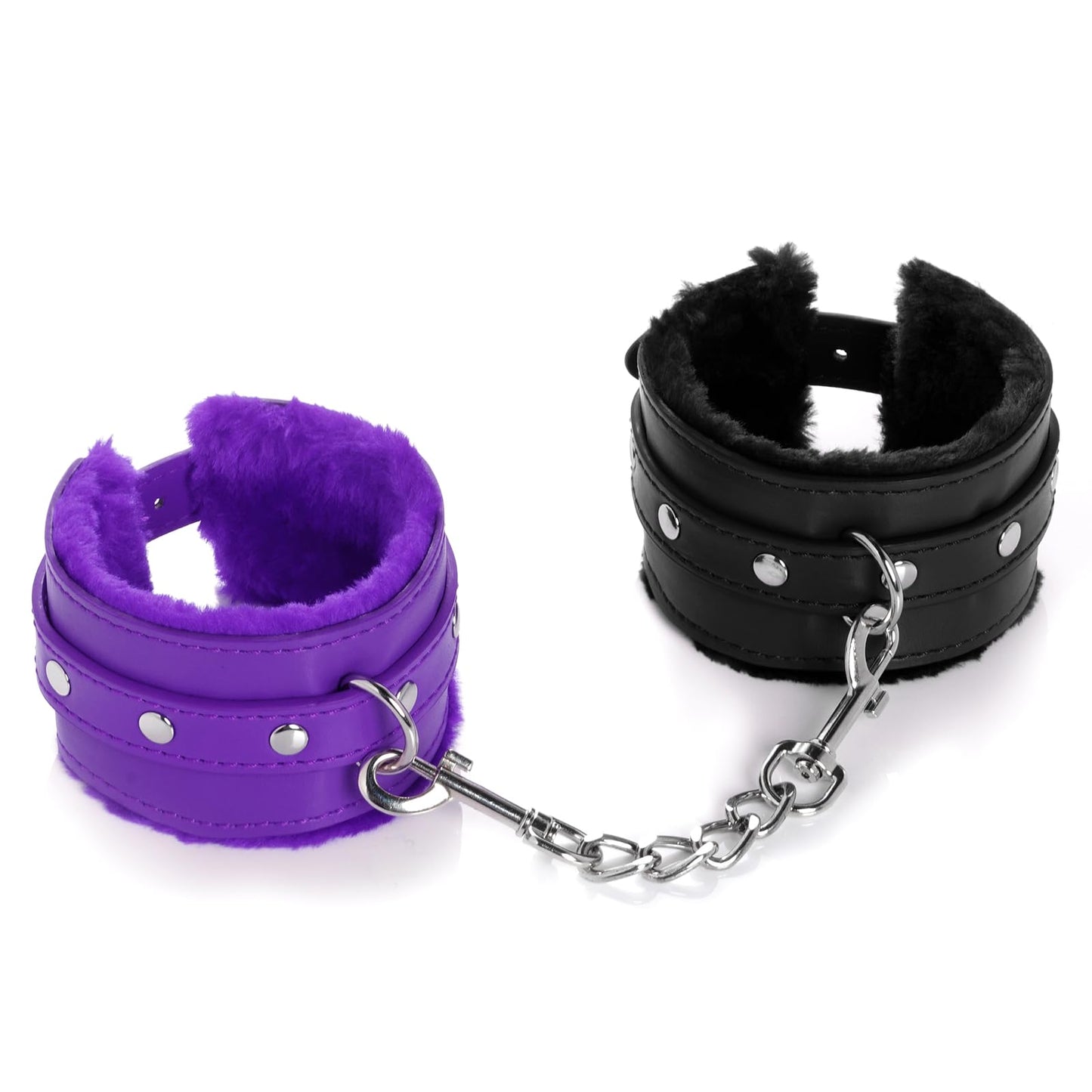 Adjustable Handcuffs Ankle Bracelets SM Adult Plush PU Leather Bondage Fetish Handcuffs Kit Cuff Restraint Set Sex Toy, Rbenxia Handcuff Restraints Adult Sex Toys Black