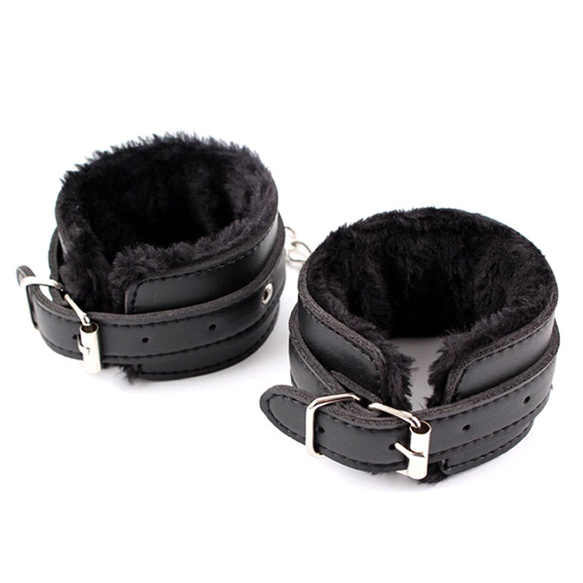 Adjustable Handcuffs Ankle Bracelets SM Adult Plush PU Leather Bondage Fetish Handcuffs Kit Cuff Restraint Set Sex Toy, Rbenxia Handcuff Restraints Adult Sex Toys Black