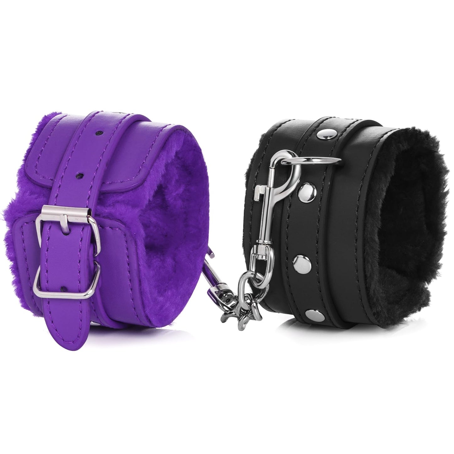 Adjustable Handcuffs Ankle Bracelets SM Adult Plush PU Leather Bondage Fetish Handcuffs Kit Cuff Restraint Set Sex Toy, Rbenxia Handcuff Restraints Adult Sex Toys Black
