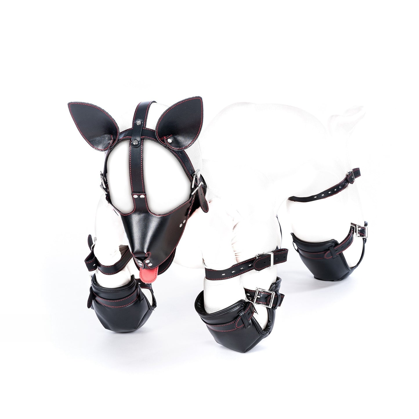 Self-Bound Dog Slave Training Bondage Gear - Complete Costume Set
