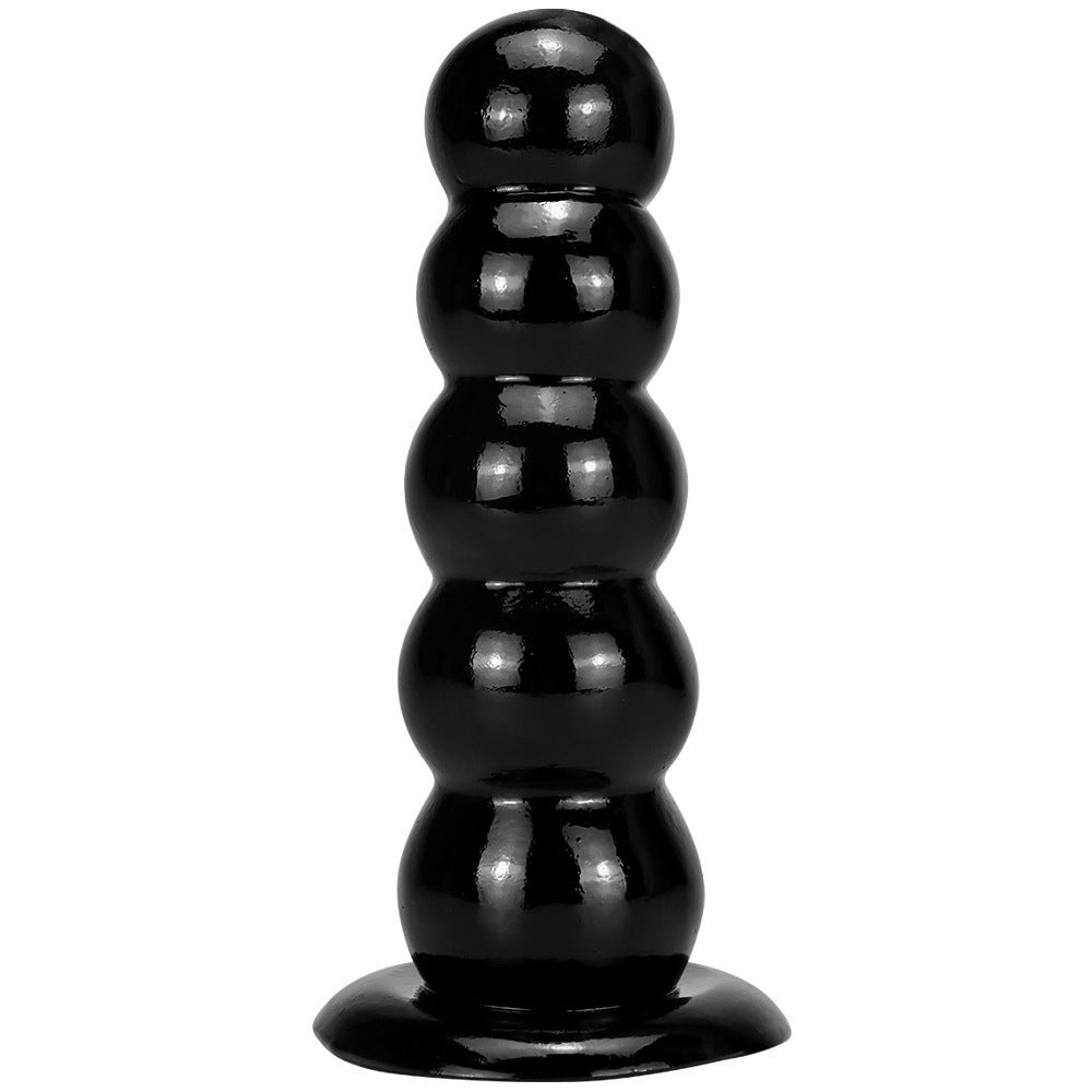 Oversized Tower Sucker Soft Pull Beads Butt Plug – Thick Black PVC Anal Toy