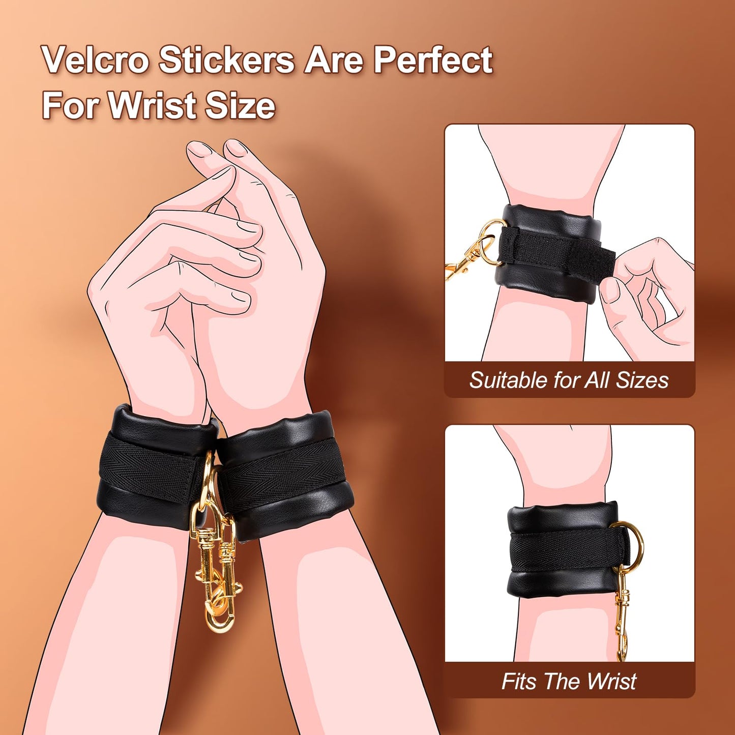 UTIMI Bondage for Sex 11 Pcs BDSM Leather Bondage Sets Restraint Kits for Women and Couples