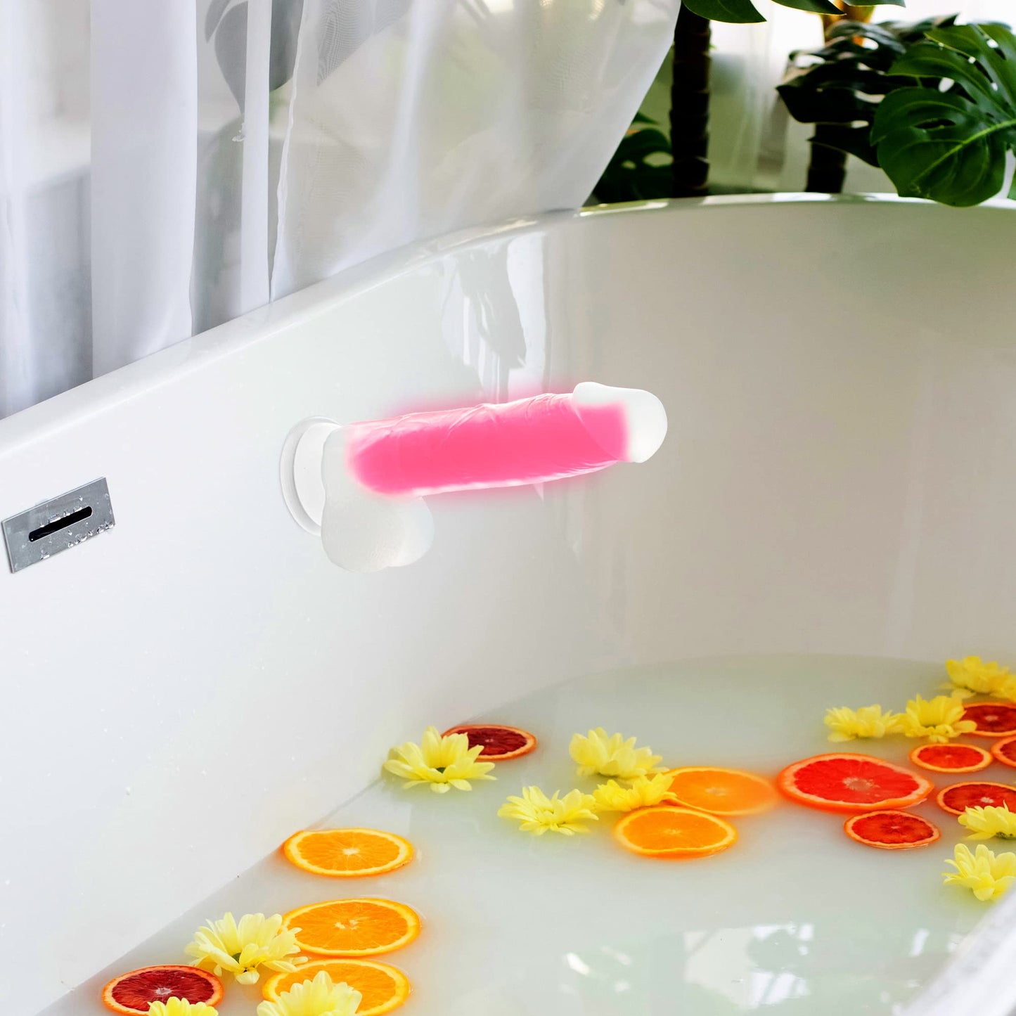 6.5 Inch Confetti Clear Silicone Dildo with Flared Suction Cup Base for Hands-Free Play, Flexible Dildo with Curved Shaft and Balls for Vaginal G-Spot and Anal Prostate…