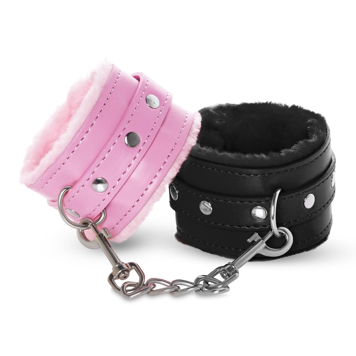 Adjustable Handcuffs Ankle Bracelets SM Adult Plush PU Leather Bondage Fetish Handcuffs Kit Cuff Restraint Set Sex Toy, Rbenxia Handcuff Restraints Adult Sex Toys Black