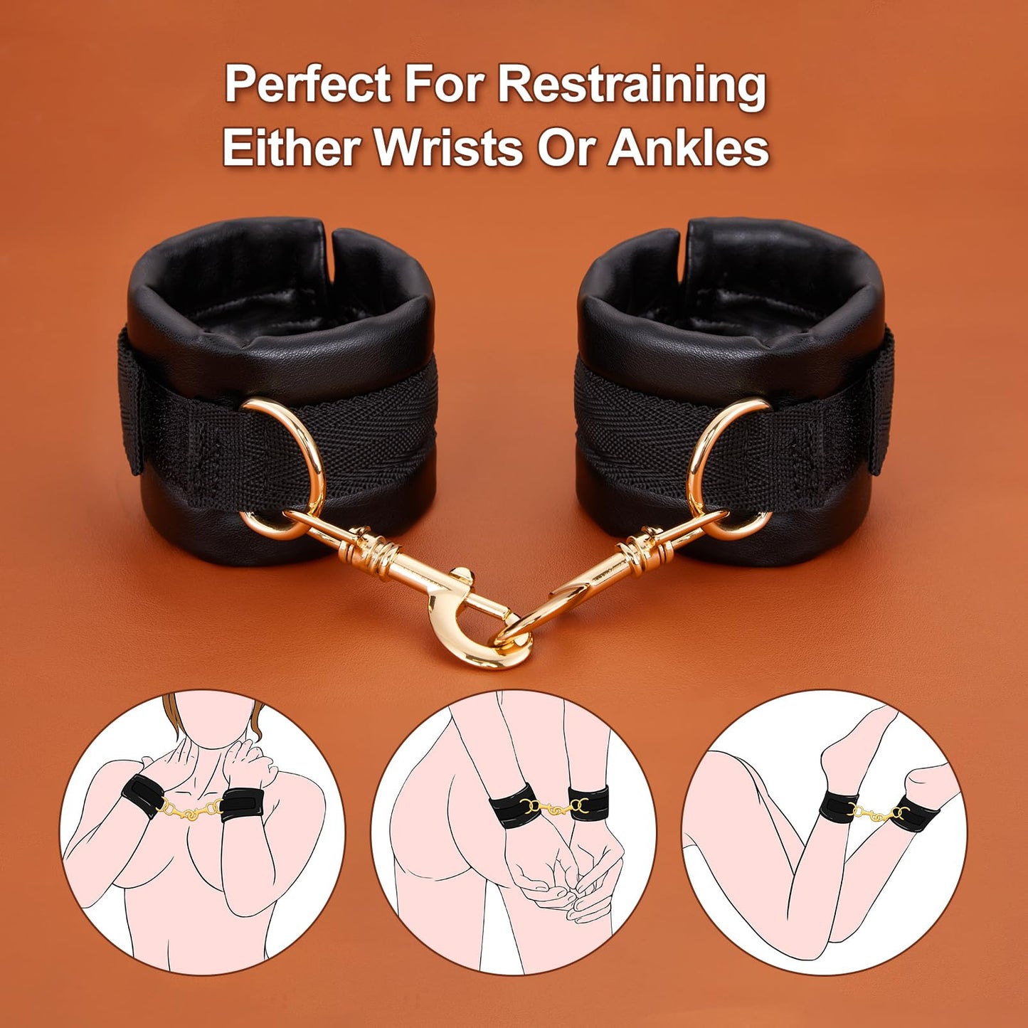 UTIMI Bondage for Sex 11 Pcs BDSM Leather Bondage Sets Restraint Kits for Women and Couples