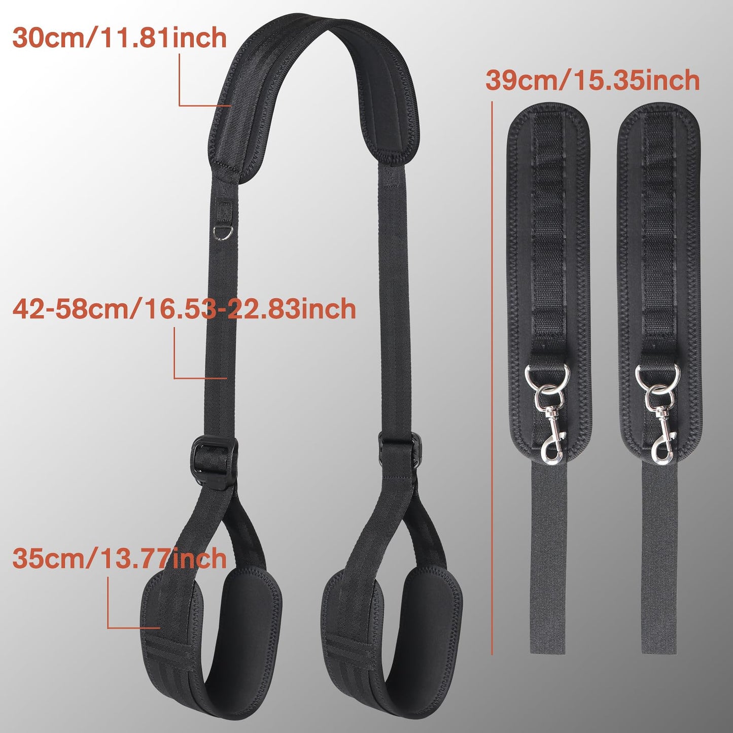 Sex Bondage BDSM Kit, Bed Restraints Set with Handcuffs Neck to Thigh/Ankle, Adjustable Leg Straps&Handcuffs for SM Adult Couples Game Play, Sex Toy for Women Beginner Leg Straps Tie Set Rope