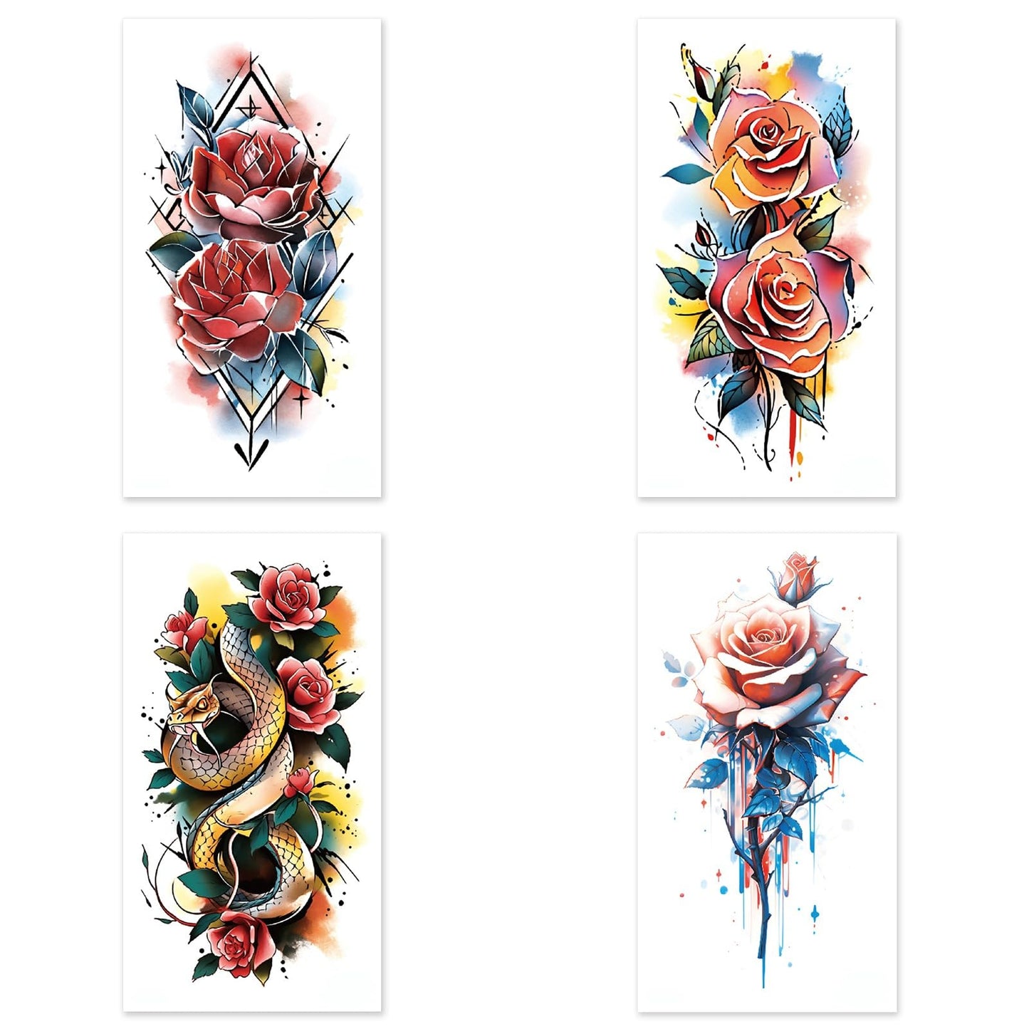 Belly Sexy Tattoos Stickers Temporary Fun Waist Cover Scar Female Tattoo Waterproof for Female Women and Girls (Colorful)