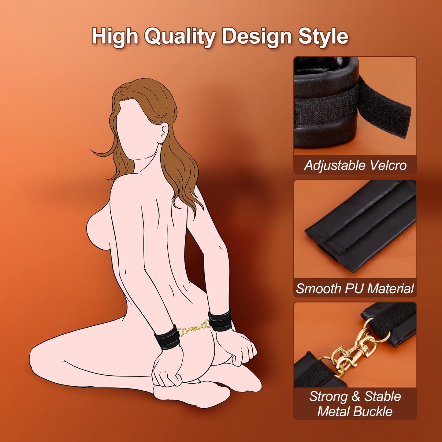 UTIMI Bondage for Sex 11 Pcs BDSM Leather Bondage Sets Restraint Kits for Women and Couples