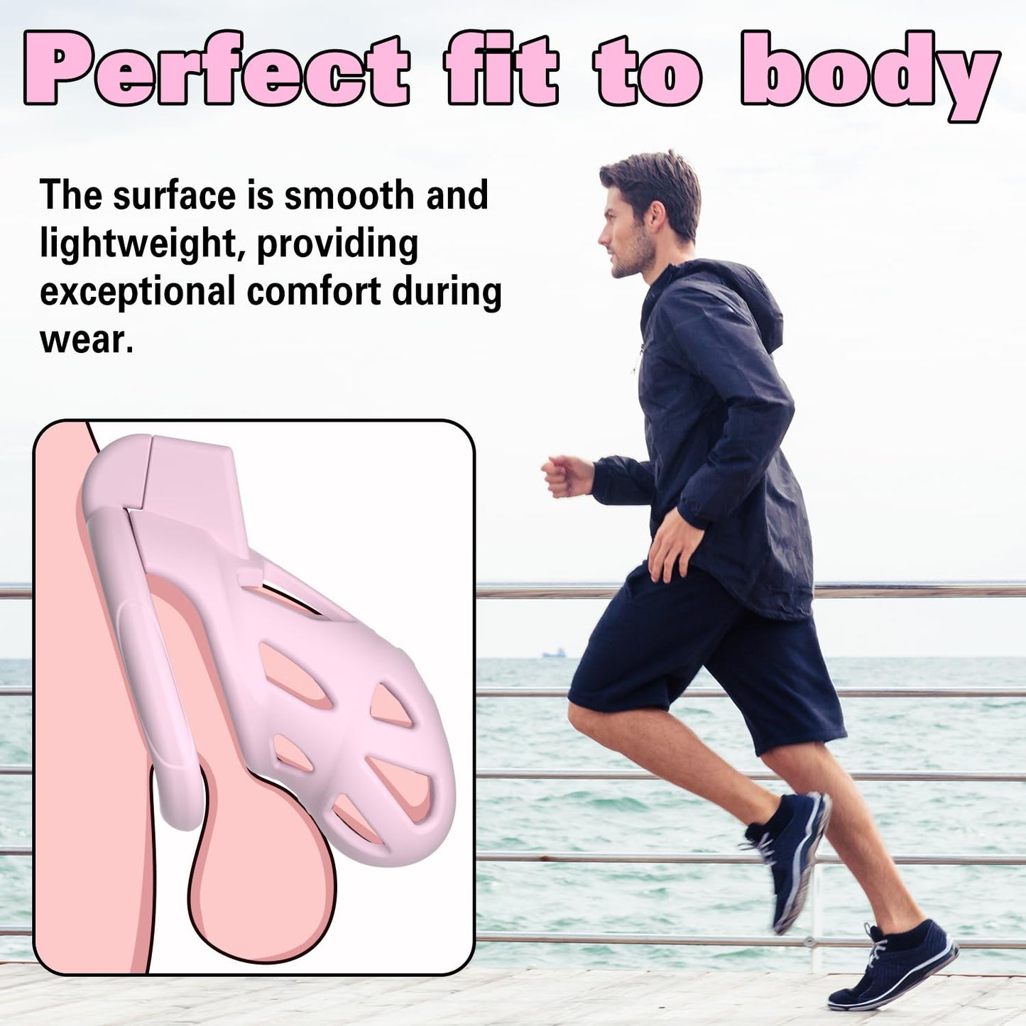 Male Chastity Cage, Large Chastity Device with 3 Sizes Rings and Invisible Lock for Man Penis Exercise Bondage Gear & Accessories Lightweight Adult Sex Toys