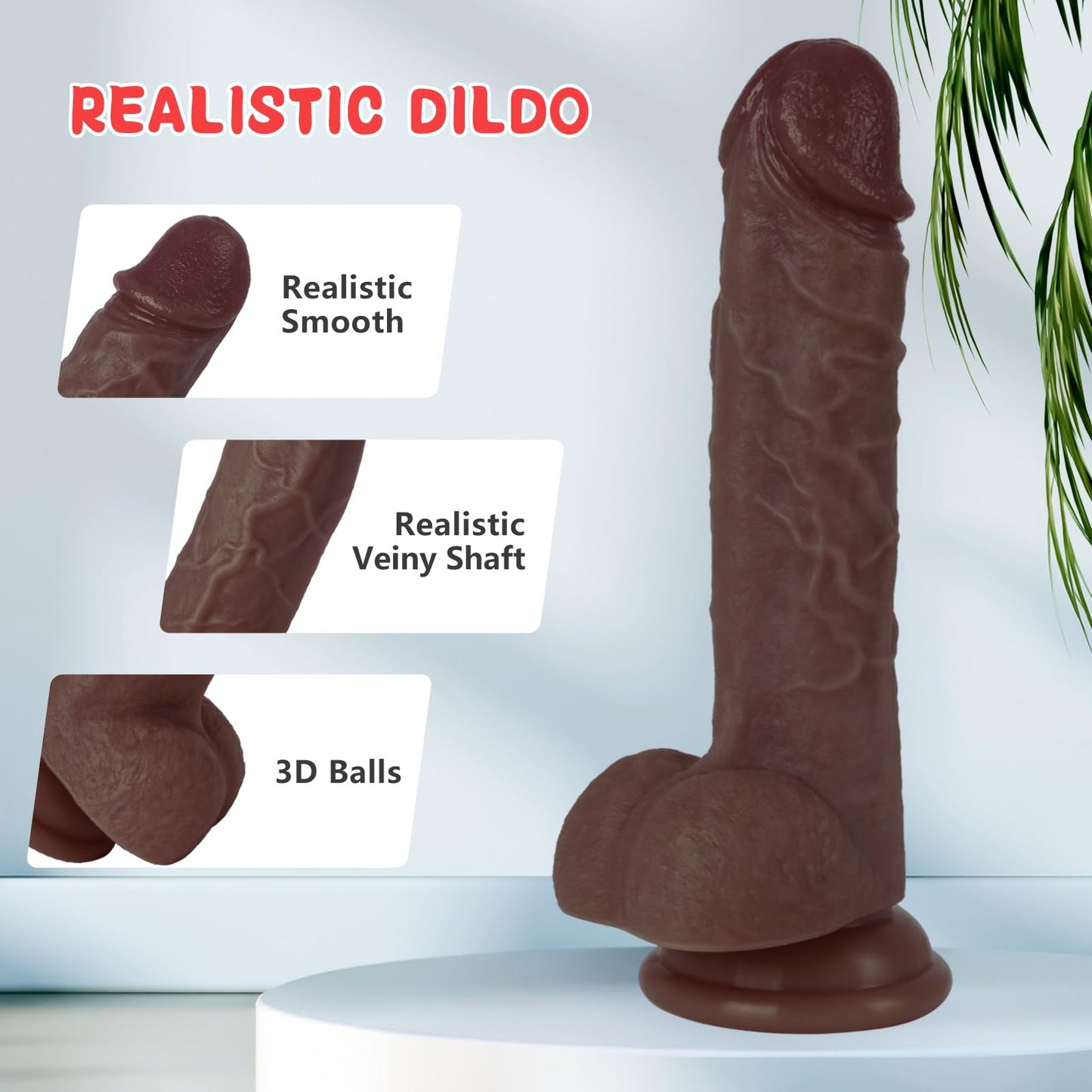 Sex Toys Dildo 7.8 Inch Realistic Silicone Dildo, Safety Material for Clitoral Vagina and Anal Stimulation with Strong Suction Cups, Sex Adult Toys for Women and Couple