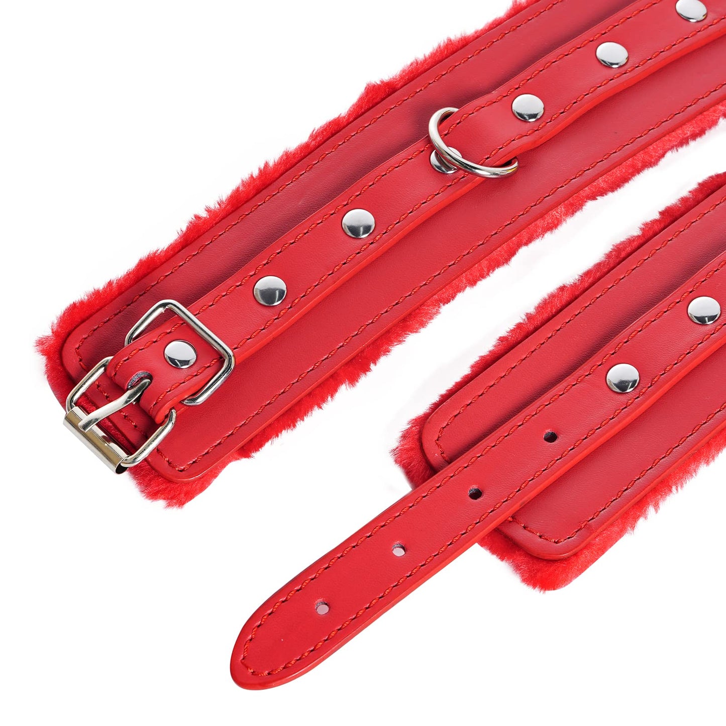 Adjustable Handcuffs Ankle Bracelets SM Adult Plush PU Leather Bondage Fetish Handcuffs Kit Cuff Restraint Set Sex Toy, Rbenxia Handcuff Restraints Adult Sex Toys Black