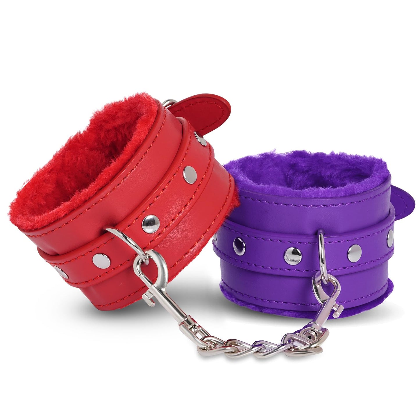Adjustable Handcuffs Ankle Bracelets SM Adult Plush PU Leather Bondage Fetish Handcuffs Kit Cuff Restraint Set Sex Toy, Rbenxia Handcuff Restraints Adult Sex Toys Black