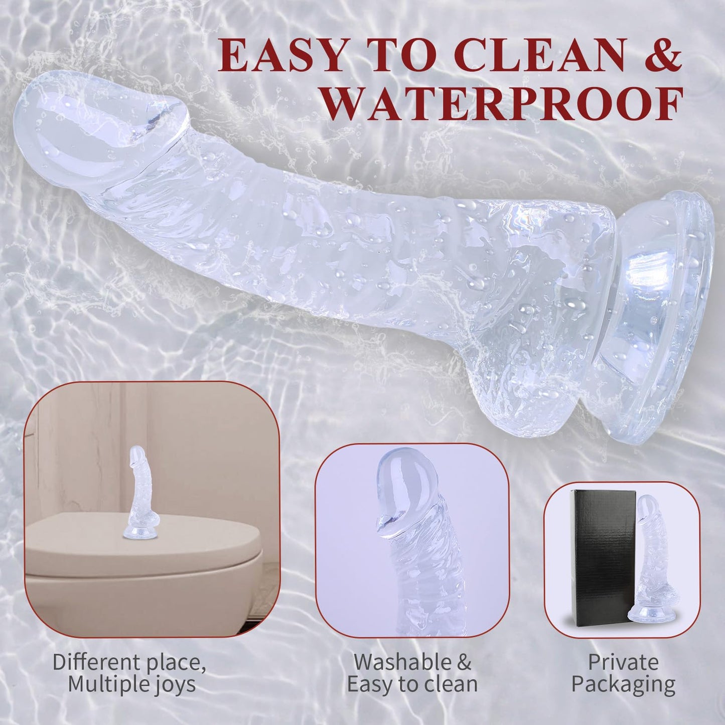 7 Inch Realistic Dildo,Soft Cock with Curved Shaft for Vaginal G-spot Stimulation, Body-Safe Material Huge Penis with Strong Suction Cup for Hands-Free and Anal Play, Couples Adult Toys(Blue)