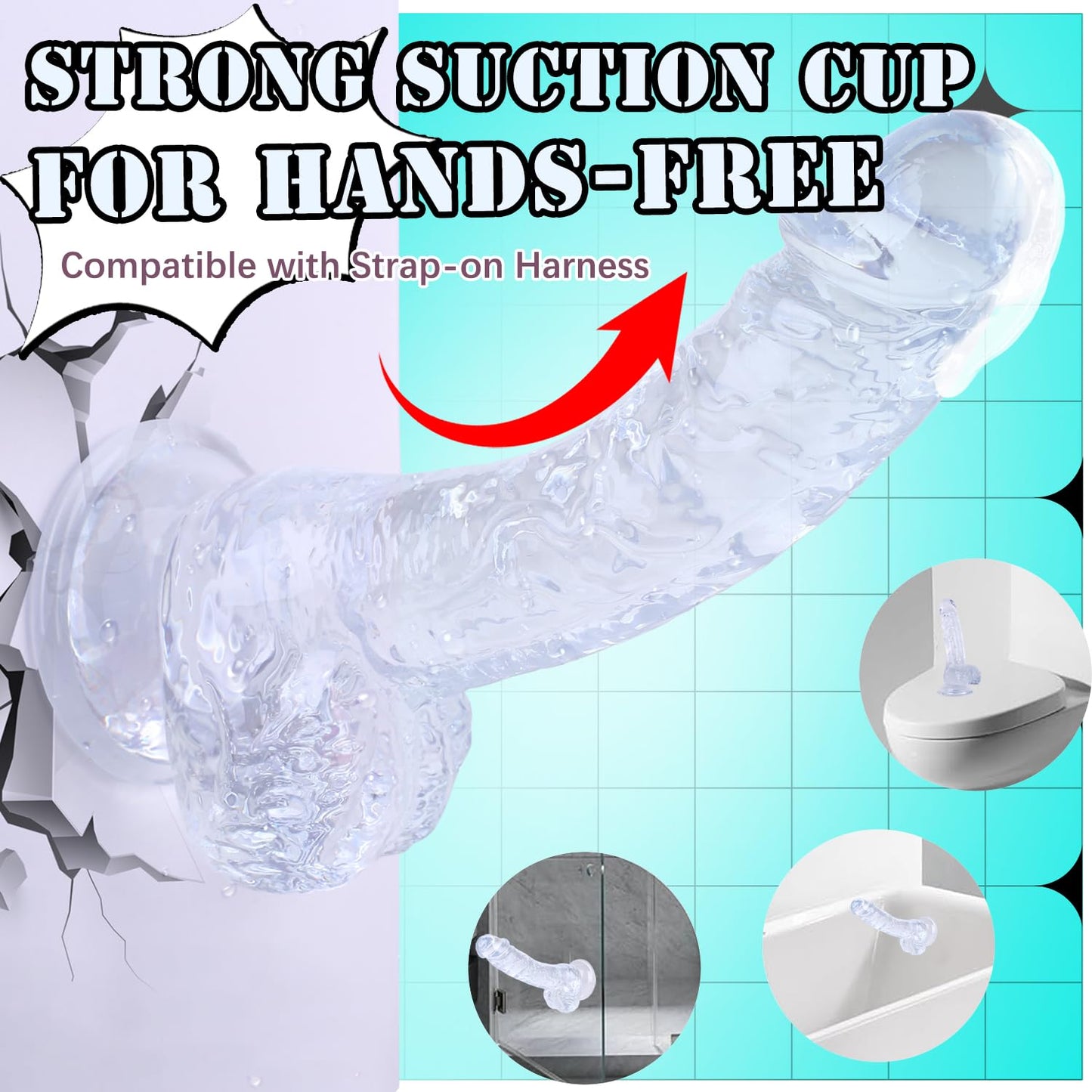 7 Inch Soft Pink Dildo, Realistic Silicone Medium Anal Dildos Stimulation Vaginal G-Spot and Anal, Safe Material Lifelike Men Penis with Strong Suction Cup, Adult Sex Toys for Women/Beginner Sexual