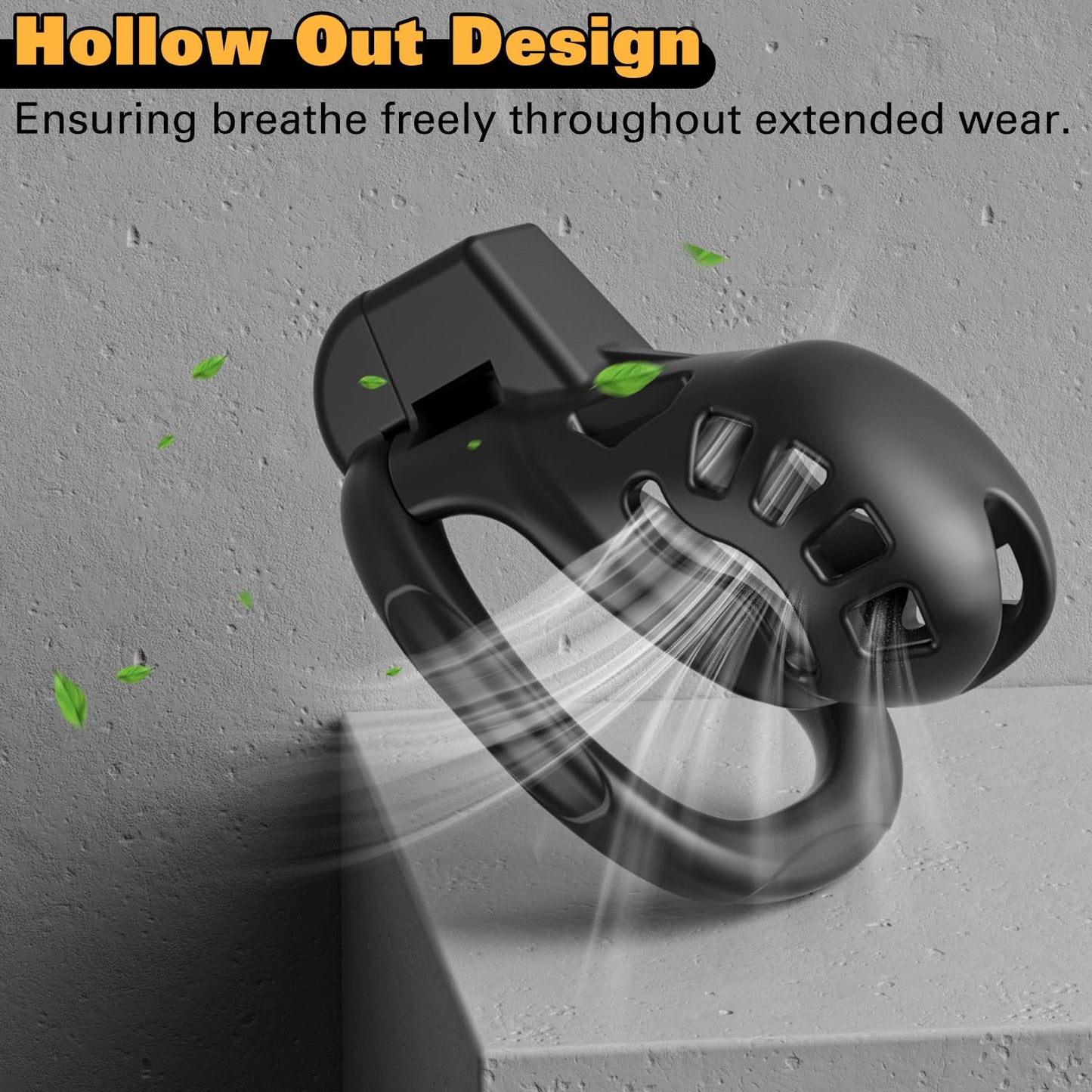 Male Chastity Cage, Large Chastity Device with 3 Sizes Rings and Invisible Lock for Man Penis Exercise Bondage Gear & Accessories Lightweight Adult Sex Toys