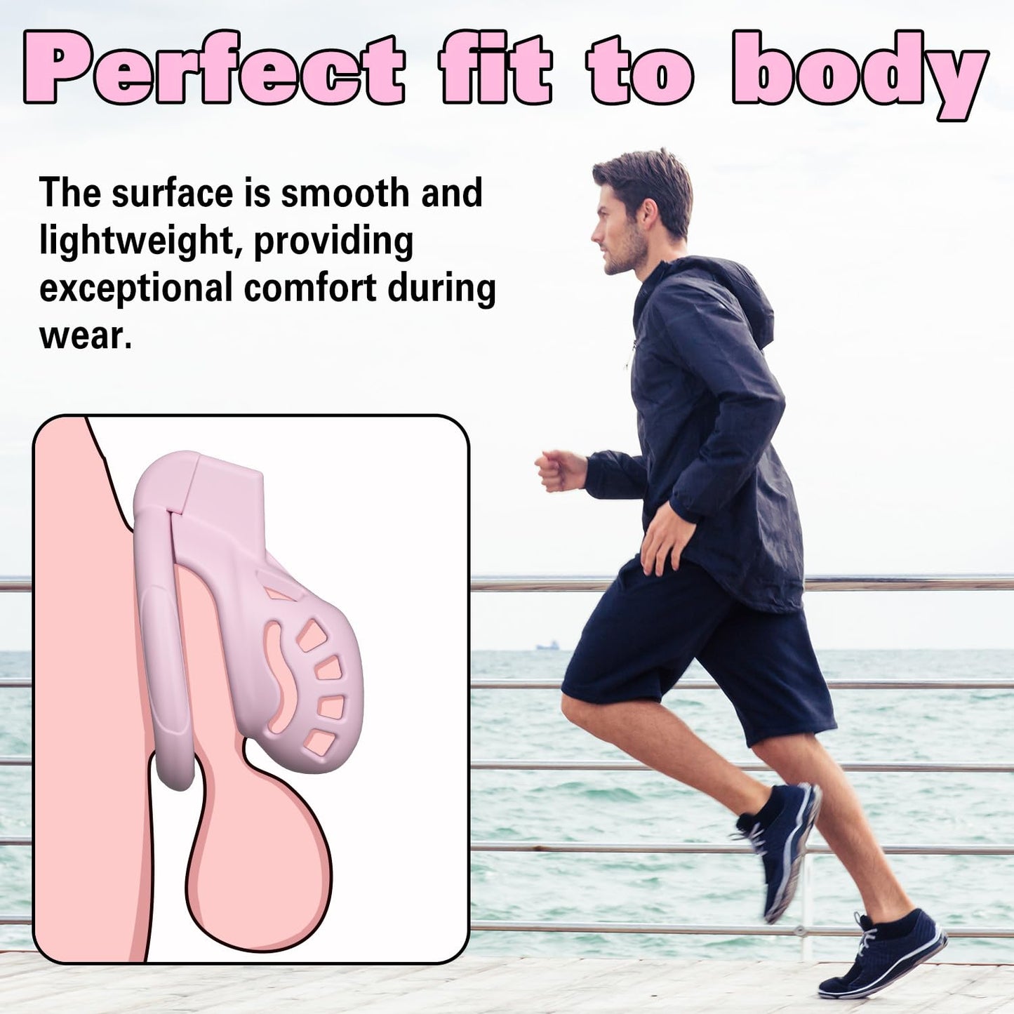 Male Chastity Cage, Large Chastity Device with 3 Sizes Rings and Invisible Lock for Man Penis Exercise Bondage Gear & Accessories Lightweight Adult Sex Toys