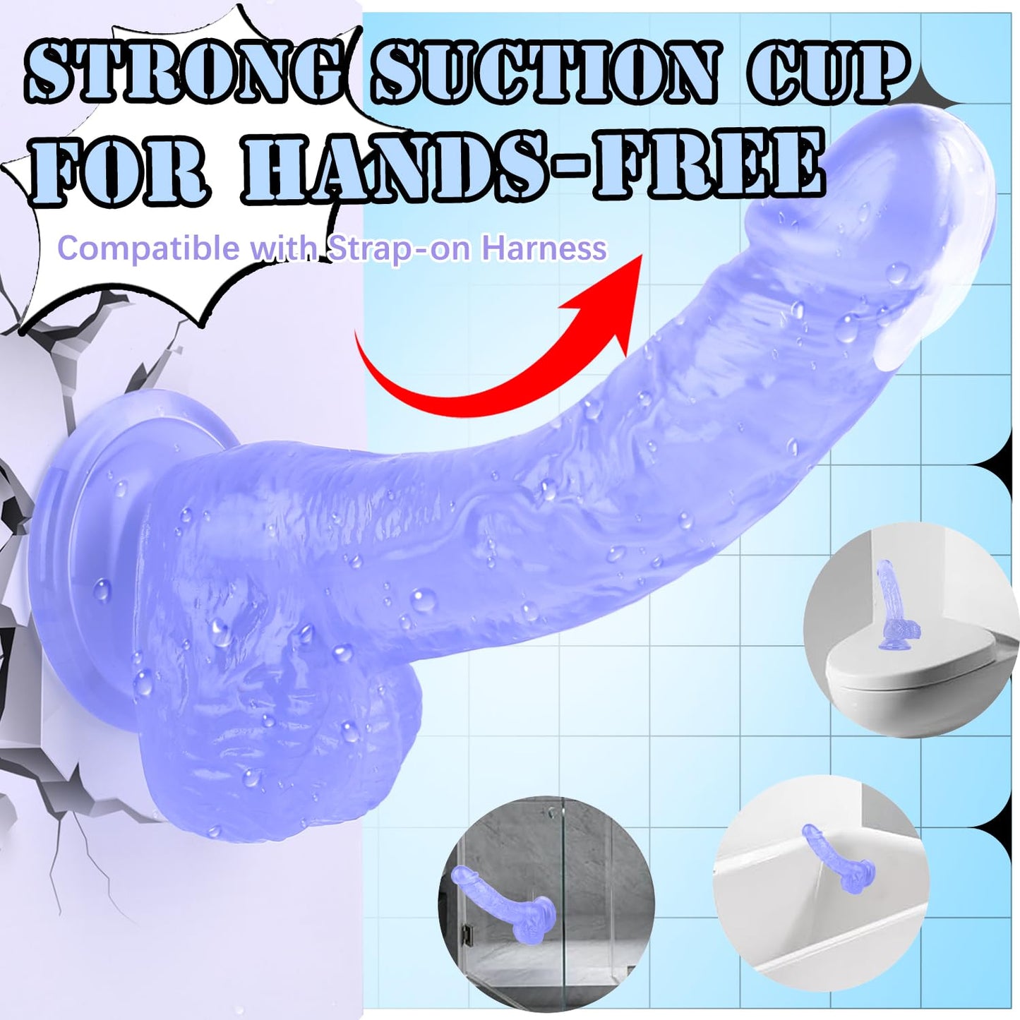 7 Inch Soft Pink Dildo, Realistic Silicone Medium Anal Dildos Stimulation Vaginal G-Spot and Anal, Safe Material Lifelike Men Penis with Strong Suction Cup, Adult Sex Toys for Women/Beginner Sexual