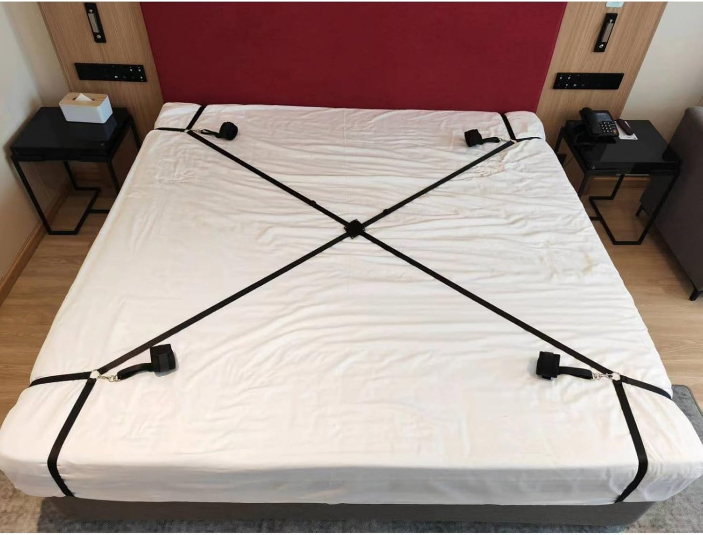 Aduhelntu Sex Bondage Restraint BDSM Kit Adult Sex Toys for Couple SM Sex Game, Bed Restraints with Hand Cuffs & Ankle Cuff Premium Sex Straps Bondage Gear & Accessories