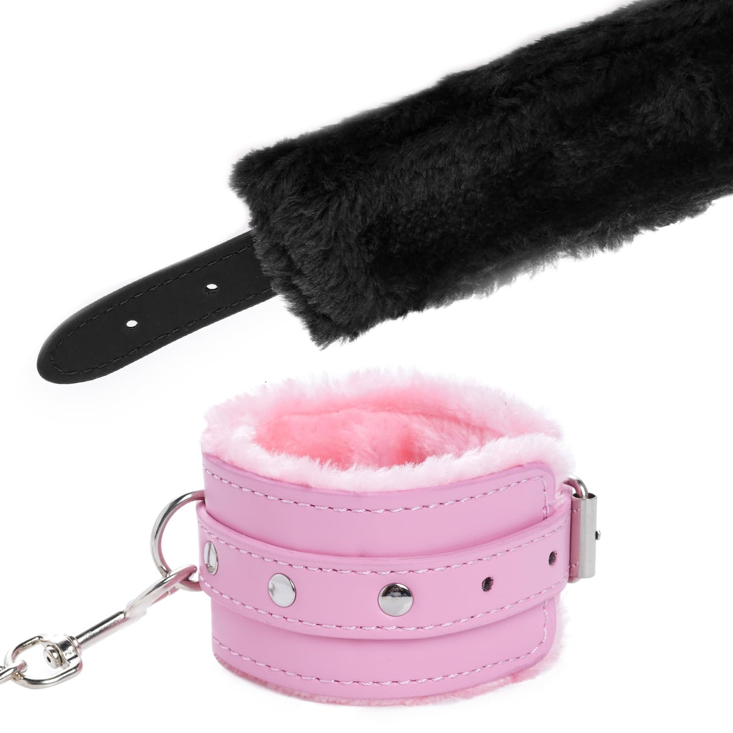 Adjustable Handcuffs Ankle Bracelets SM Adult Plush PU Leather Bondage Fetish Handcuffs Kit Cuff Restraint Set Sex Toy, Rbenxia Handcuff Restraints Adult Sex Toys Black
