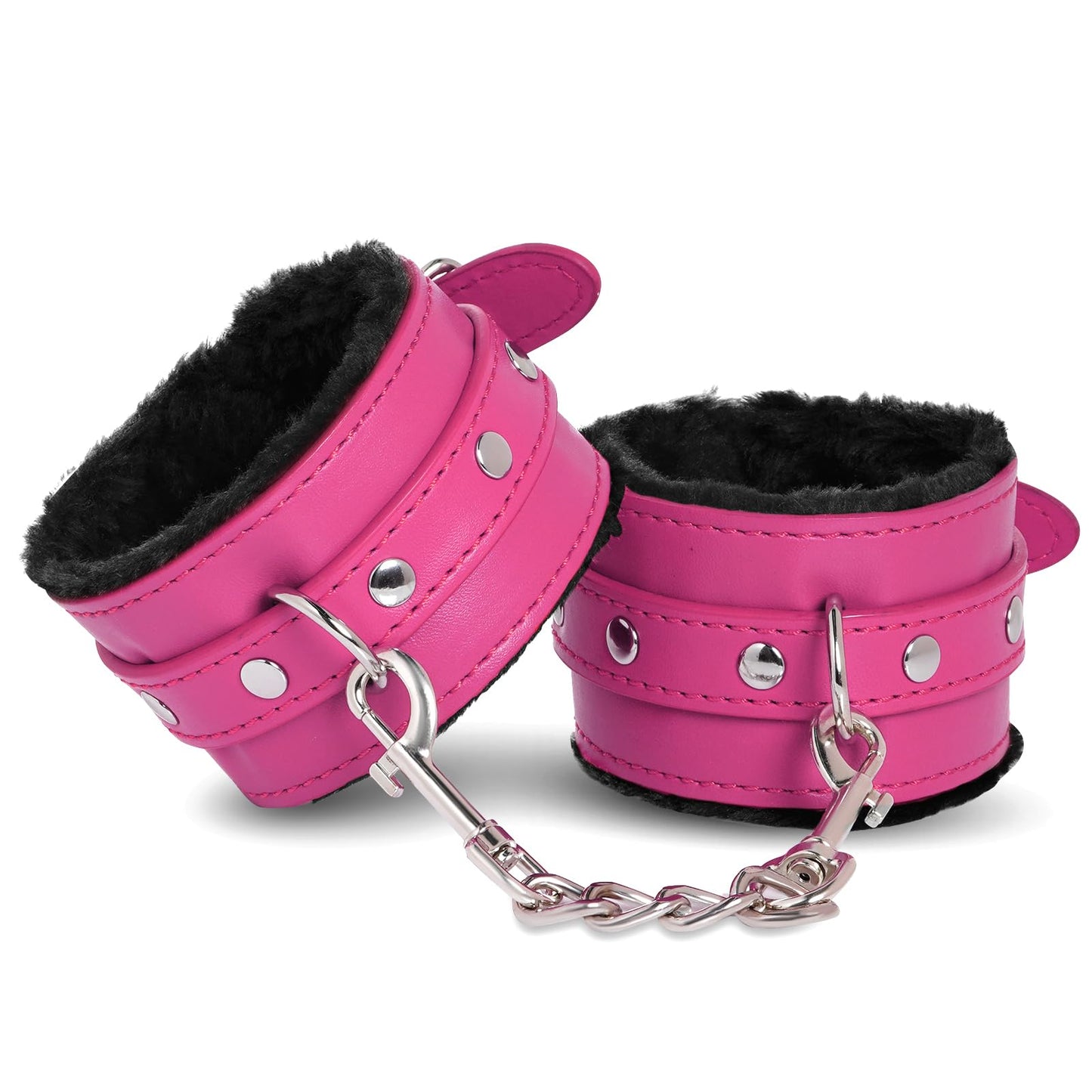 Adjustable Handcuffs Ankle Bracelets SM Adult Plush PU Leather Bondage Fetish Handcuffs Kit Cuff Restraint Set Sex Toy, Rbenxia Handcuff Restraints Adult Sex Toys Black