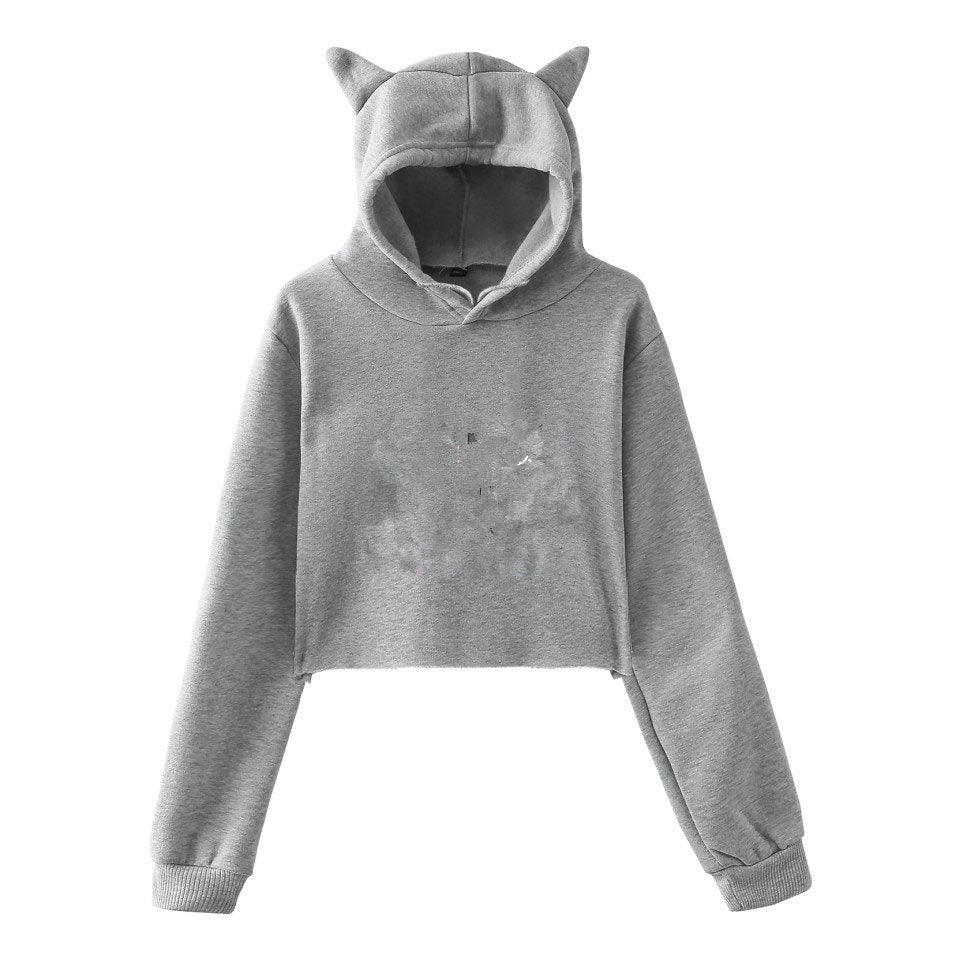 Women's Long Sleeve Crop Hoodie | Comfortable Pullover Sweatshirt for Streetwear