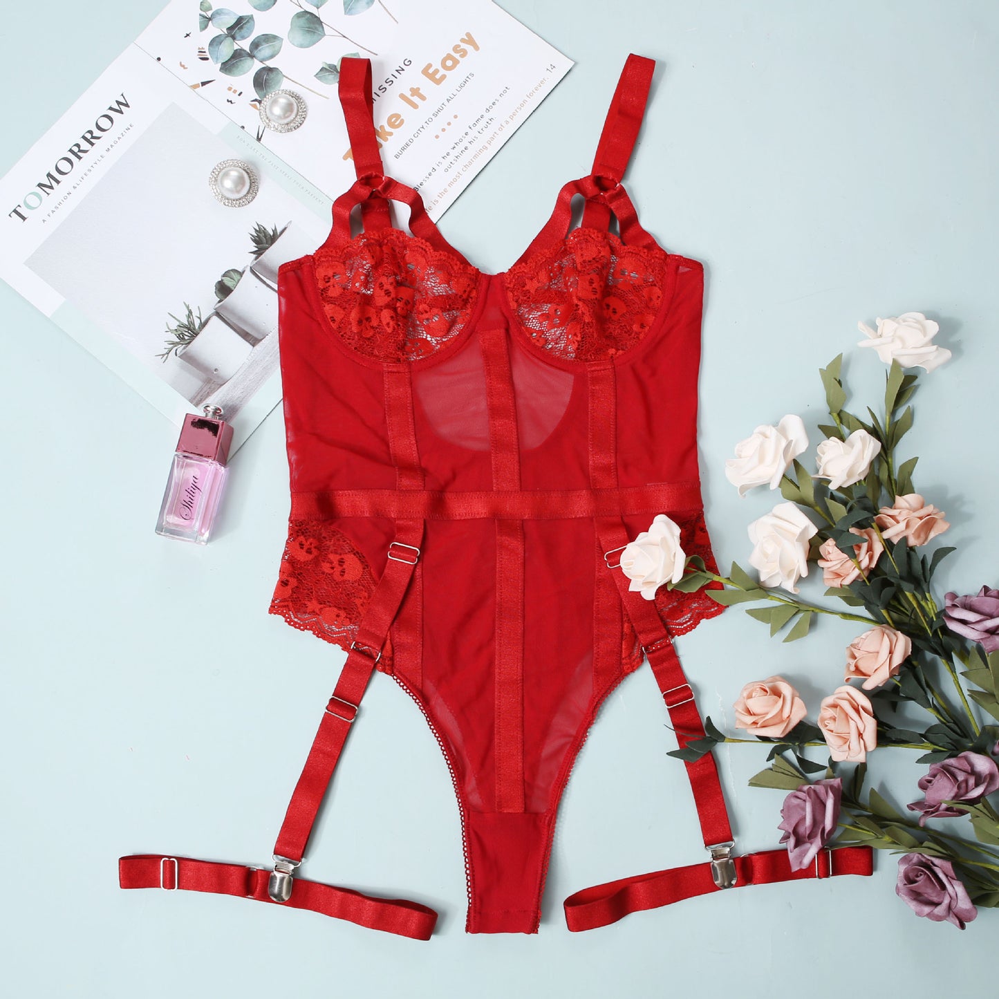 Lace Nightclub Bodysuit – Sexy Erotic Jumpsuit for Women (Butt Lift & Body Sculpting)