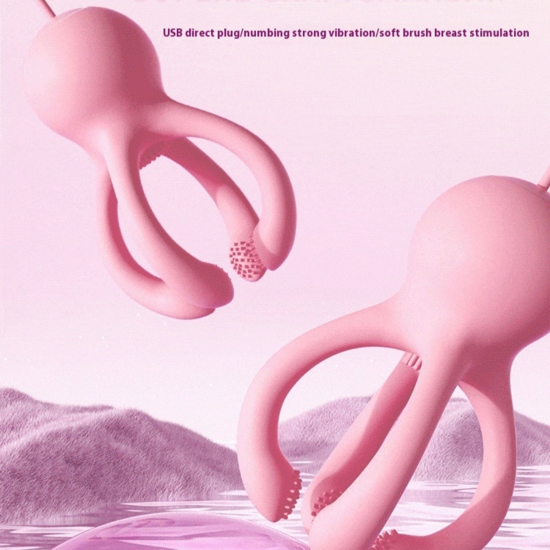 Couples Pleasure and Punishment Kit – Octopus Nipple Clamps and Vibrator Set
