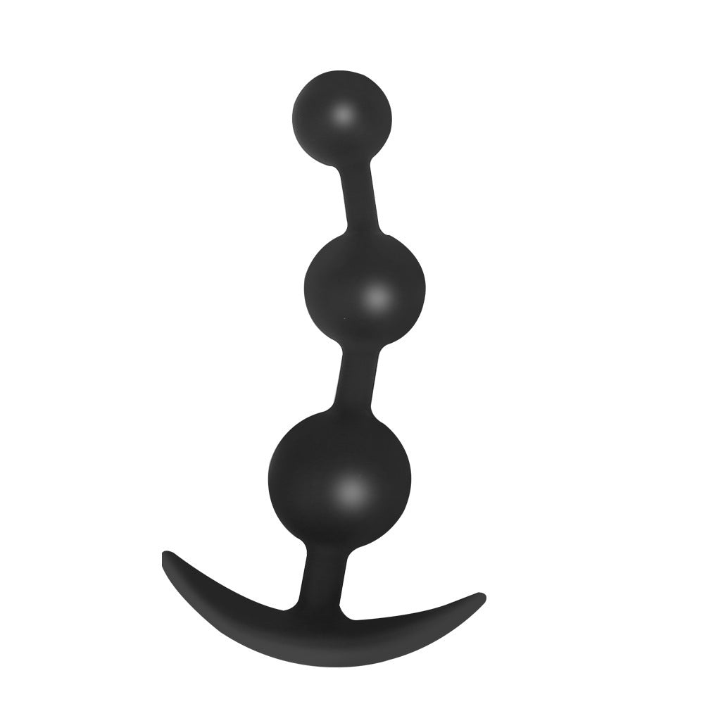 Silicone Bead Butt Plug – Water Drop Design, Black, Available in 3, 4, 5, or 6 Beads