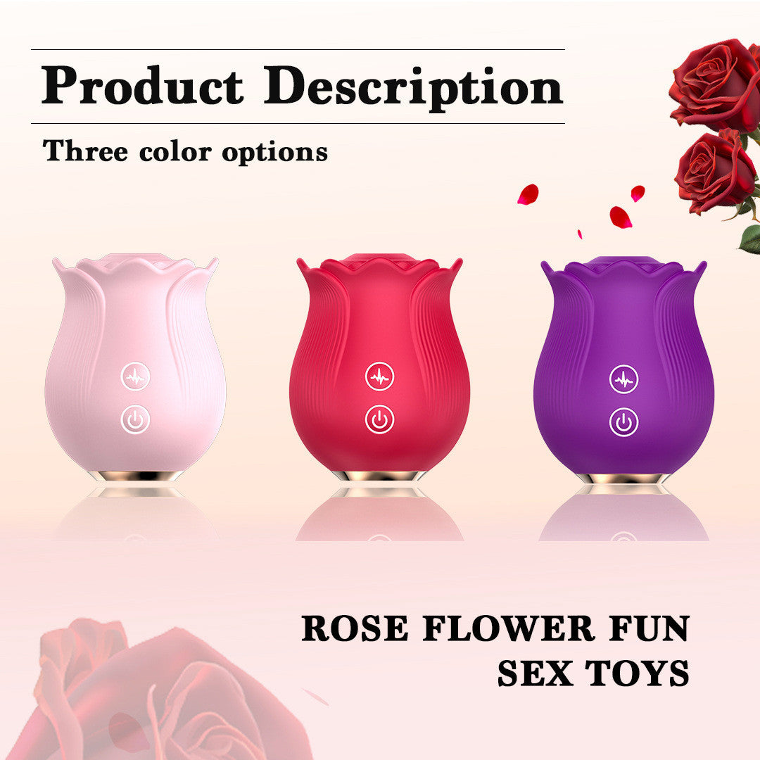 Rose Sucking Retractable Tongue Licking Vibrator for Women