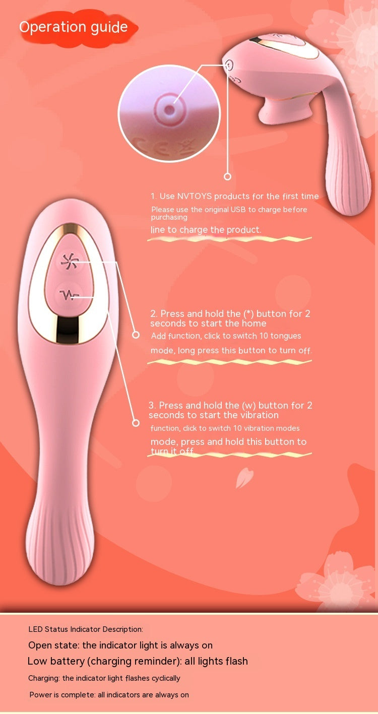 Curved Tongue-Licking Vibrator for Women – 10 Vibration & Licking Modes, Rechargeable