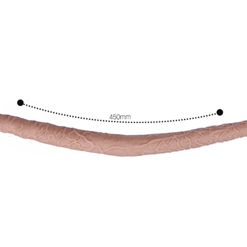 Liquid Silicone Double-Headed Dragon Toy - Multiple Sizes and Flesh Color Options
