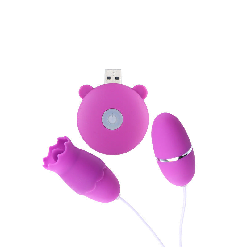 Women's Vibrating Masturbation Egg – Electric Tongue-Licking Pleasure in Pink and Purple