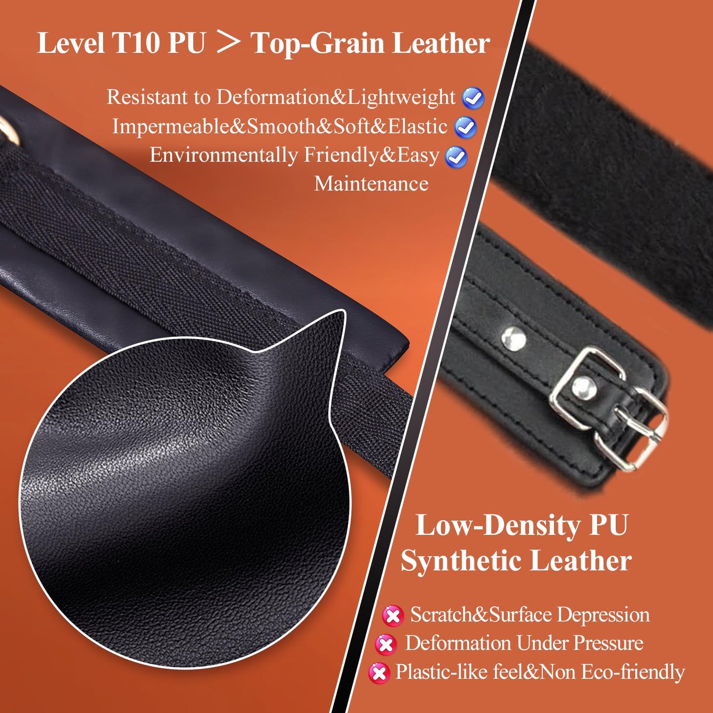 UTIMI Bondage for Sex 11 Pcs BDSM Leather Bondage Sets Restraint Kits for Women and Couples
