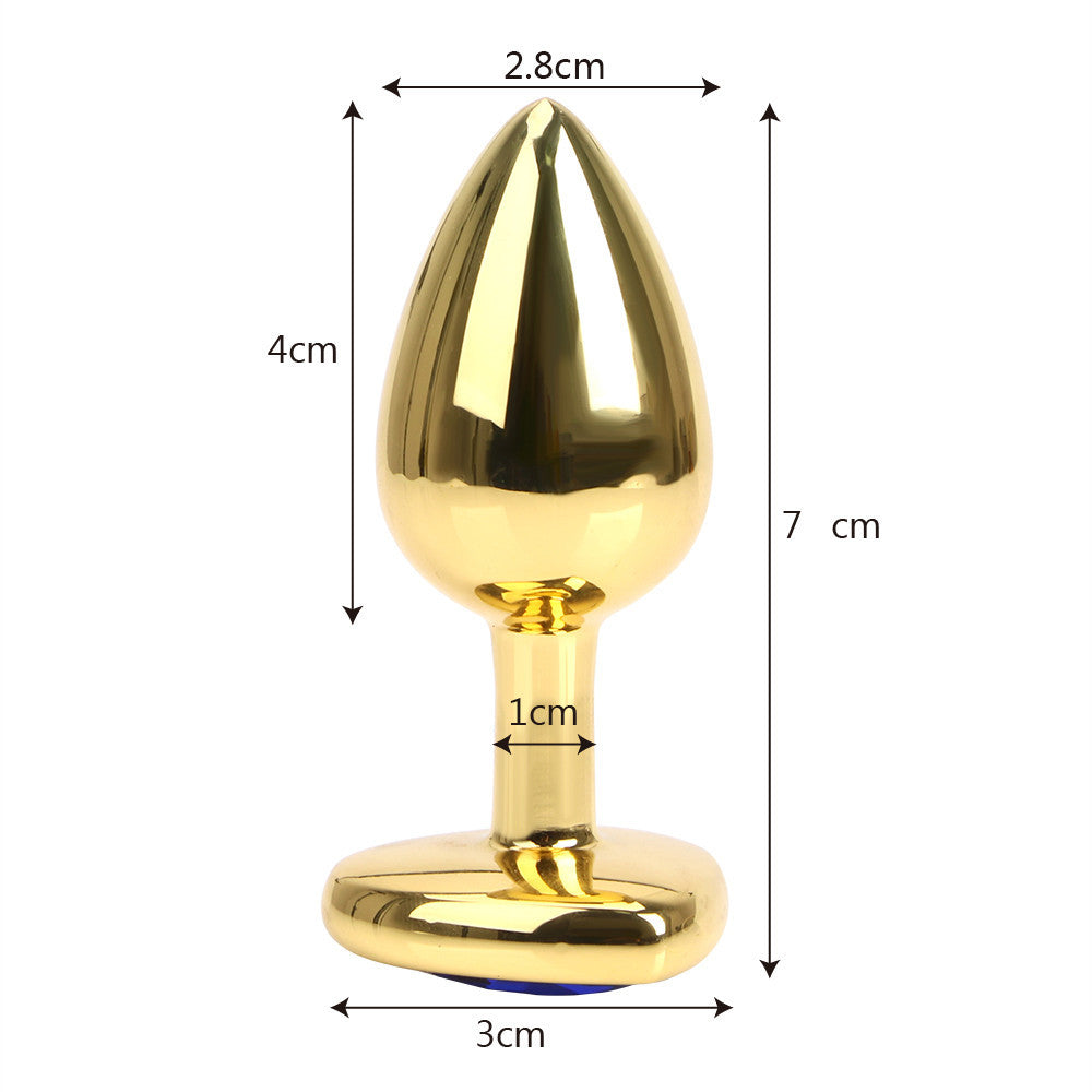 Gold Alloy Love Heart Butt Plug - Fashionable Minimalist Design