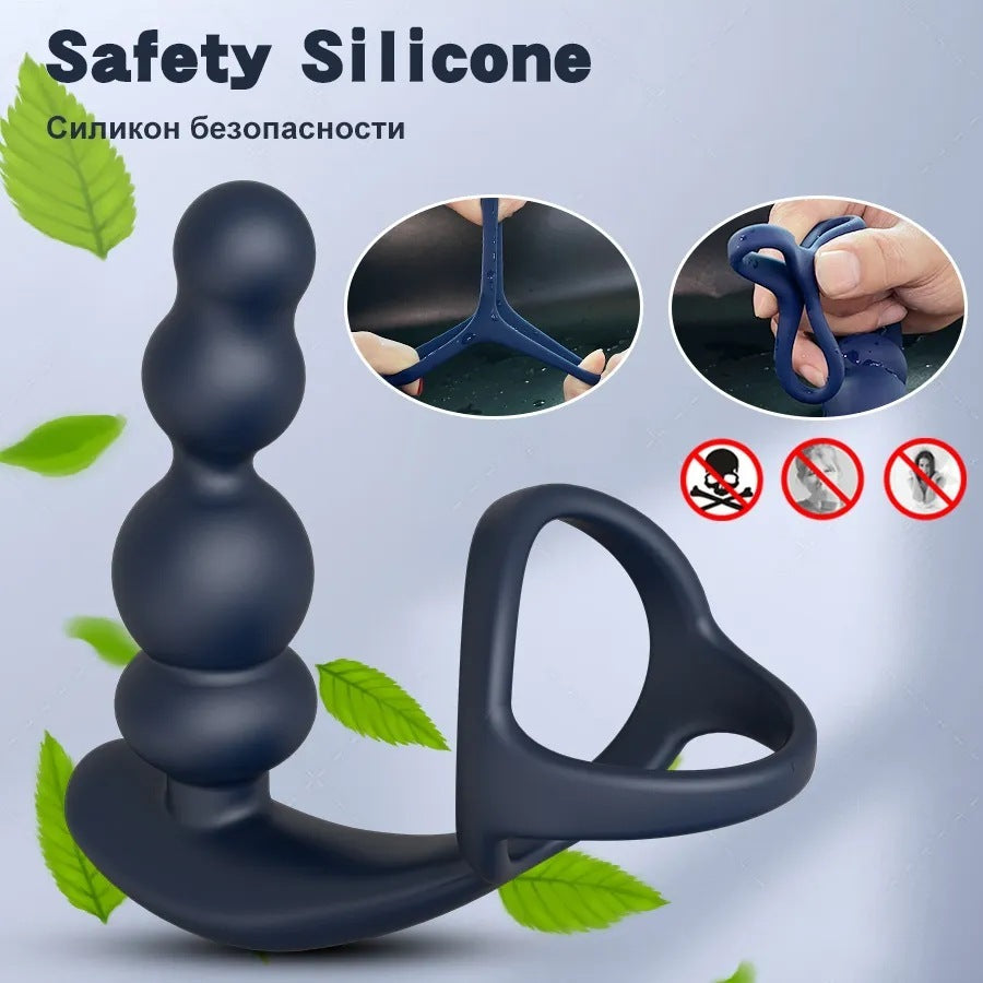 Remote Control Silicone Prostate Massager – Black & Lavender Purple