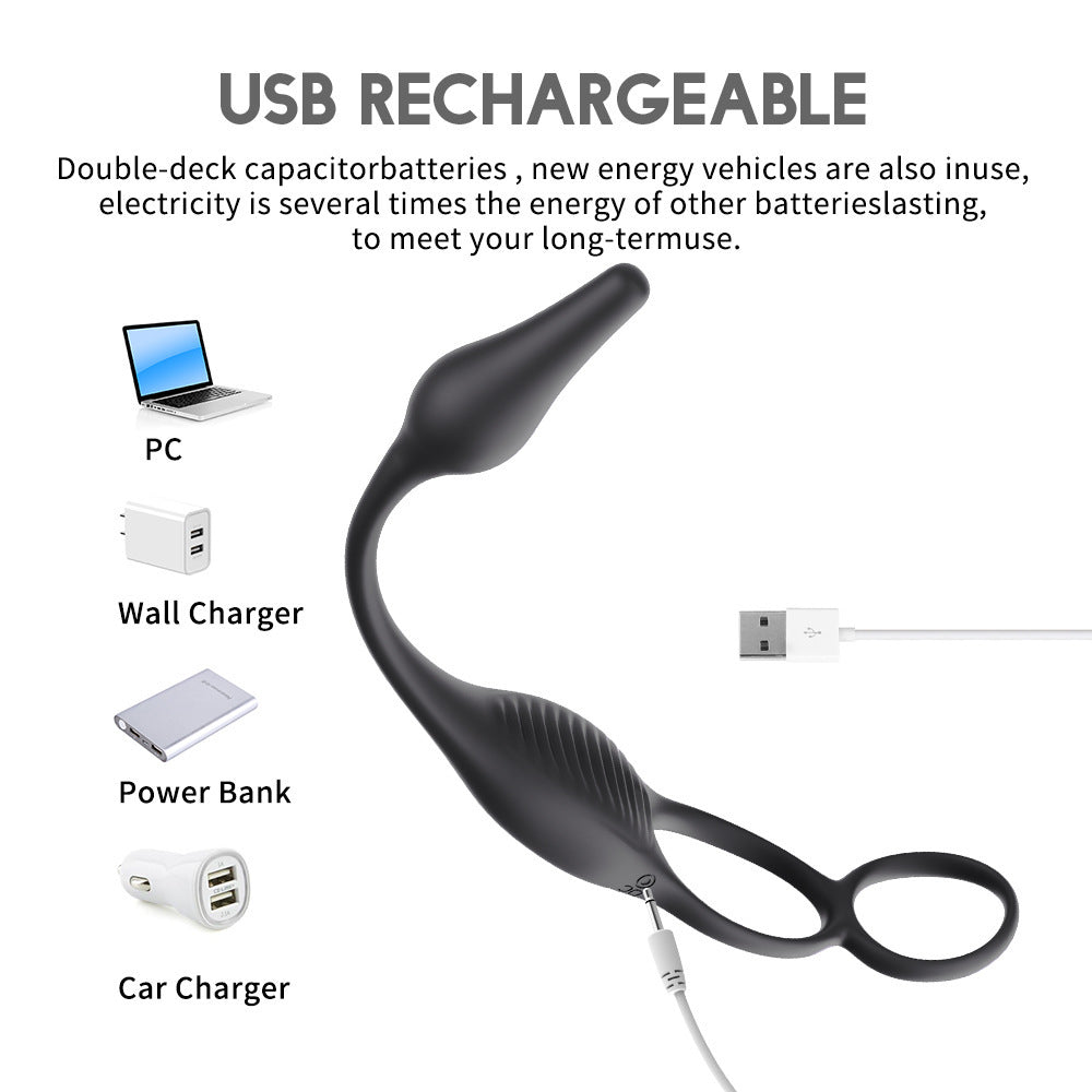 Wearable Prostate Massager with Remote Control – Double Stimulation, Vibration, and Horseshoe Ring Design