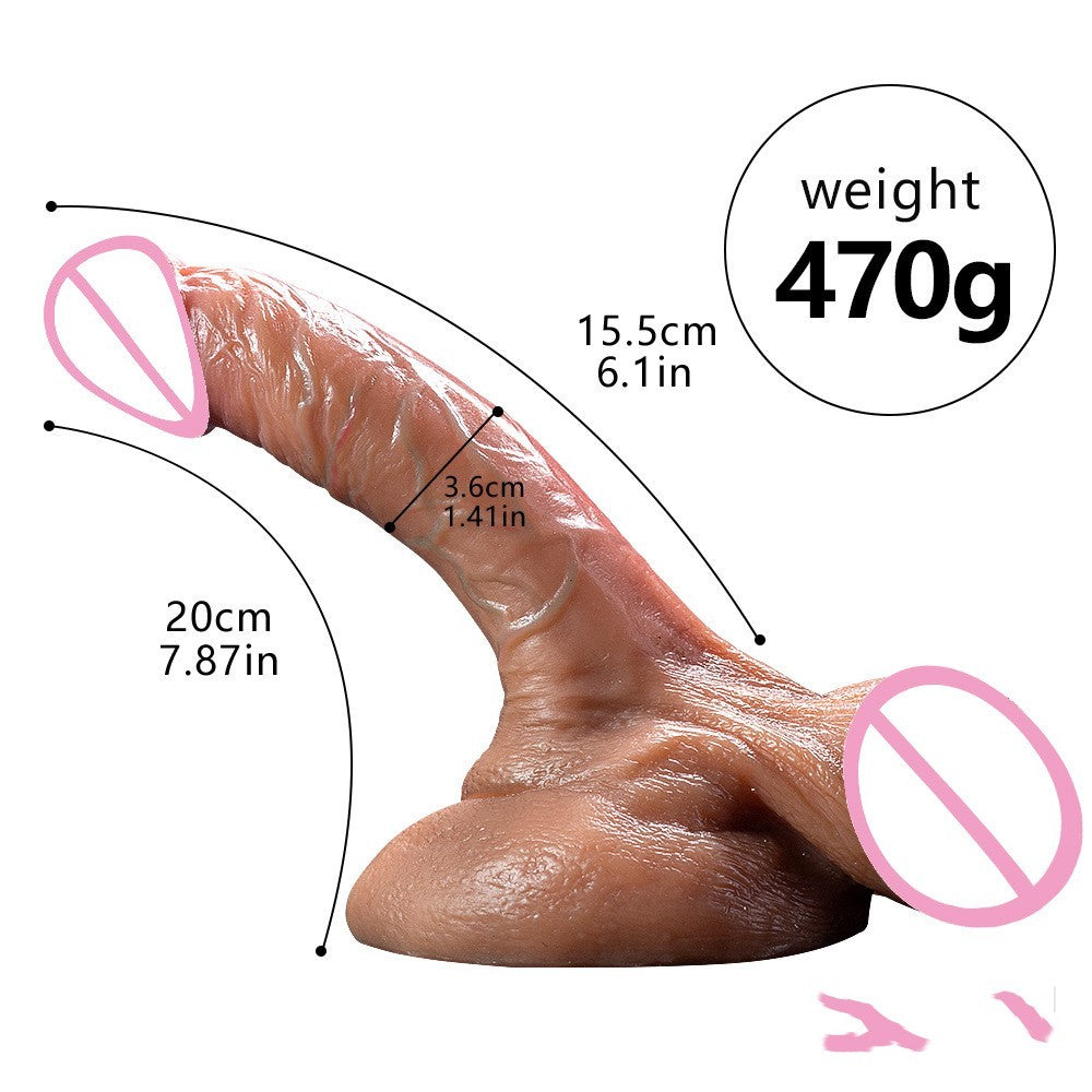 Super Soft Liquid Silicone Dildo with Eggs - Women's Pleasure Device, Available in Small and Large Sizes